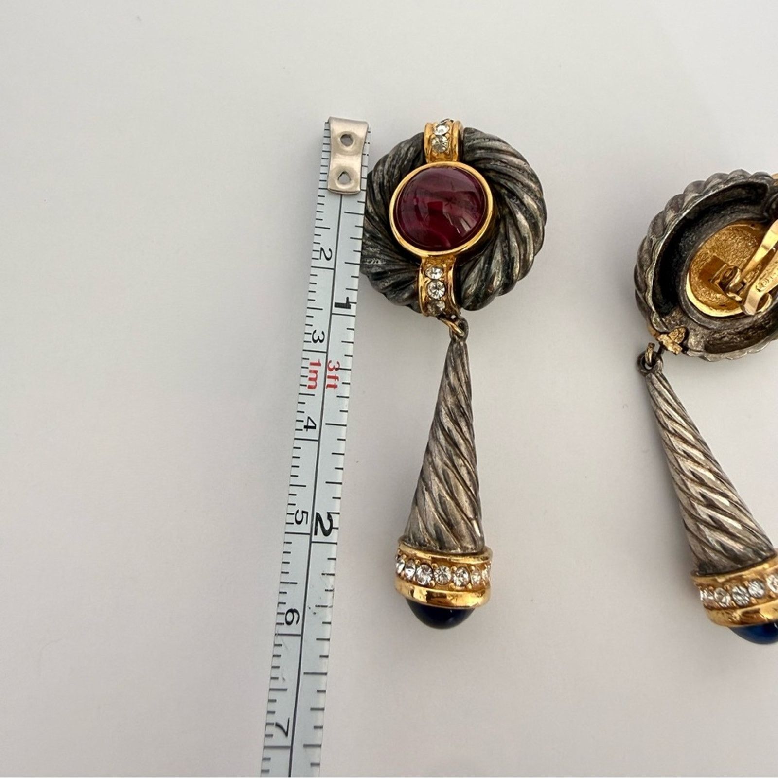 Givenchy Givenchy Faux Sapphire Ruby & Crystal Clip On Earrings Size ONE SIZE - 6 Thumbnail