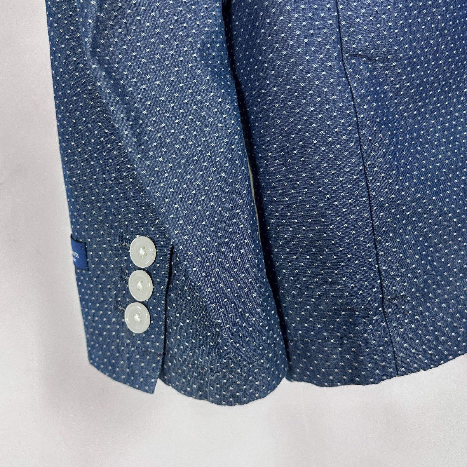 NANO universe Library Tokyo Blue Polka Dot Blazer Size 38R - 9 Thumbnail