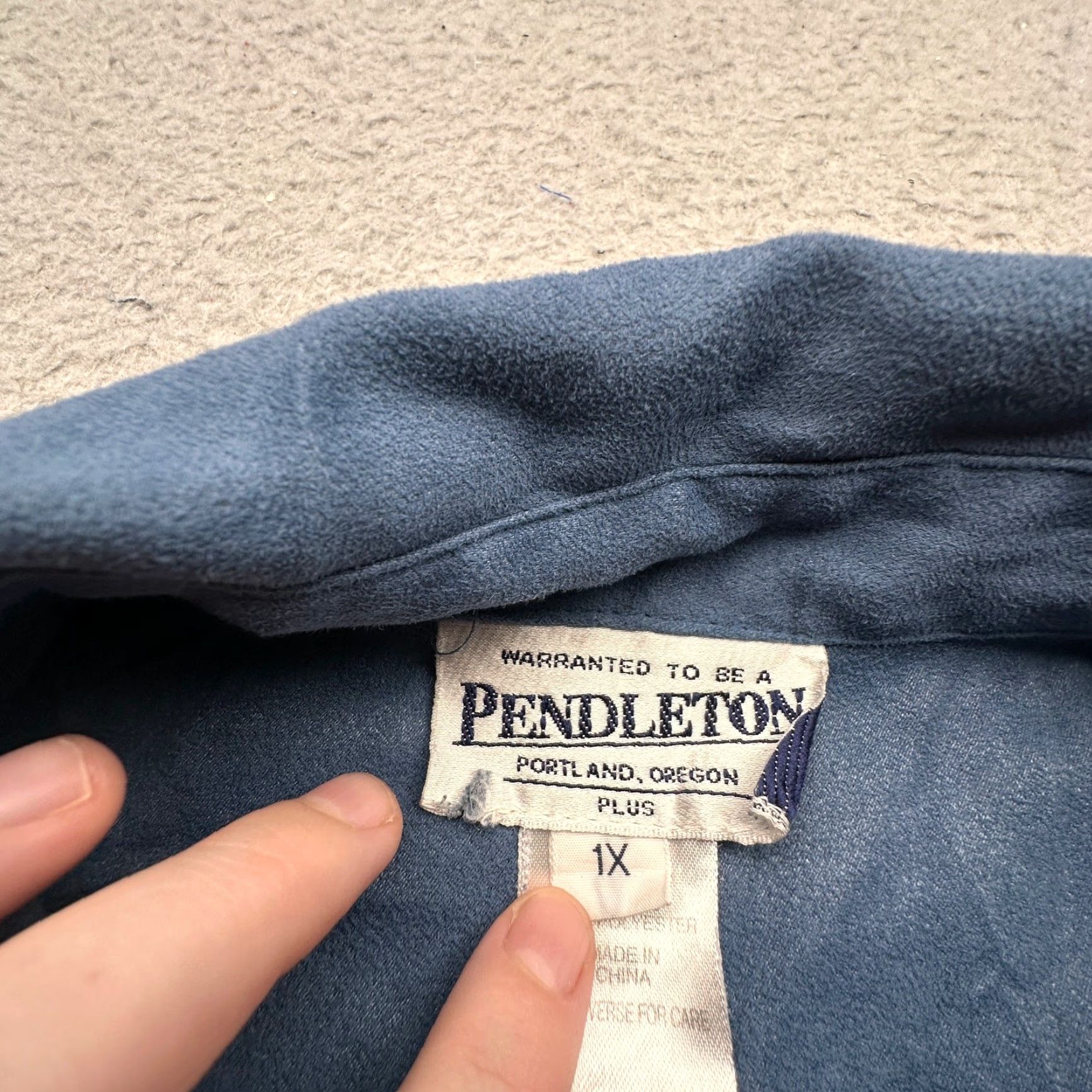 Pendleton VINTAGE Pendleton Shirt Top Womens 1X Plus Long Sleeve Button Up Blue Gray Boho Size XL / US 12-14 / IT 48-50 - 3 Thumbnail