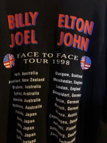 Band Tees TRASH VINTAGE FACE 2 FACE ELTON JOHN BILLY JOEL Size US L / EU 52-54 / 3 - 2 Thumbnail