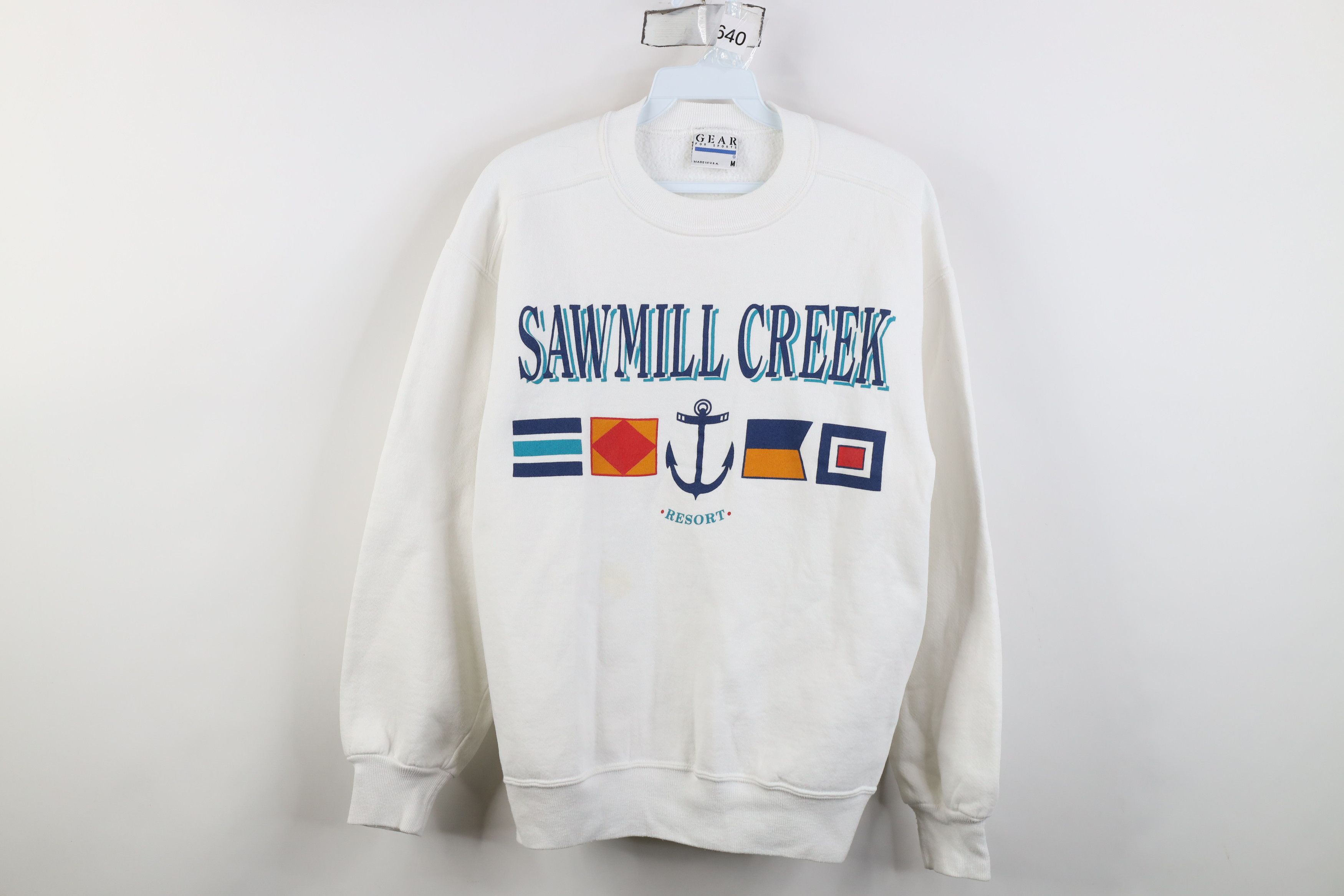 Vintage Vintage 90s Streetwear Creek Sailing Sweatshirt White USA Size M / US 6-8 / IT 42-44 - 1 Thumbnail
