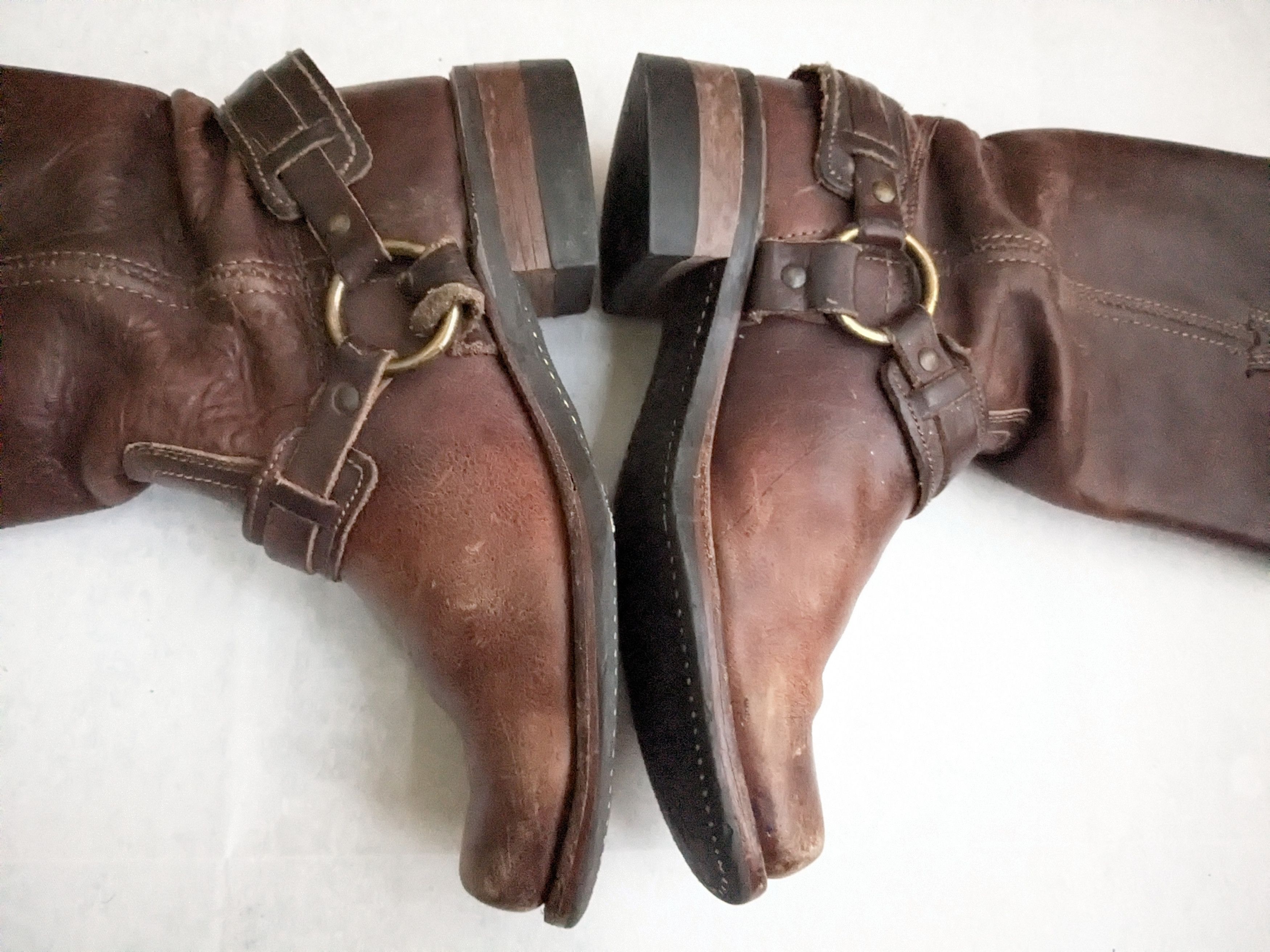 Frye Frye Harness Brown Leather 7.5 M Leather Buckle Punk Size US 7.5 / EU 40-41 - 5 Thumbnail