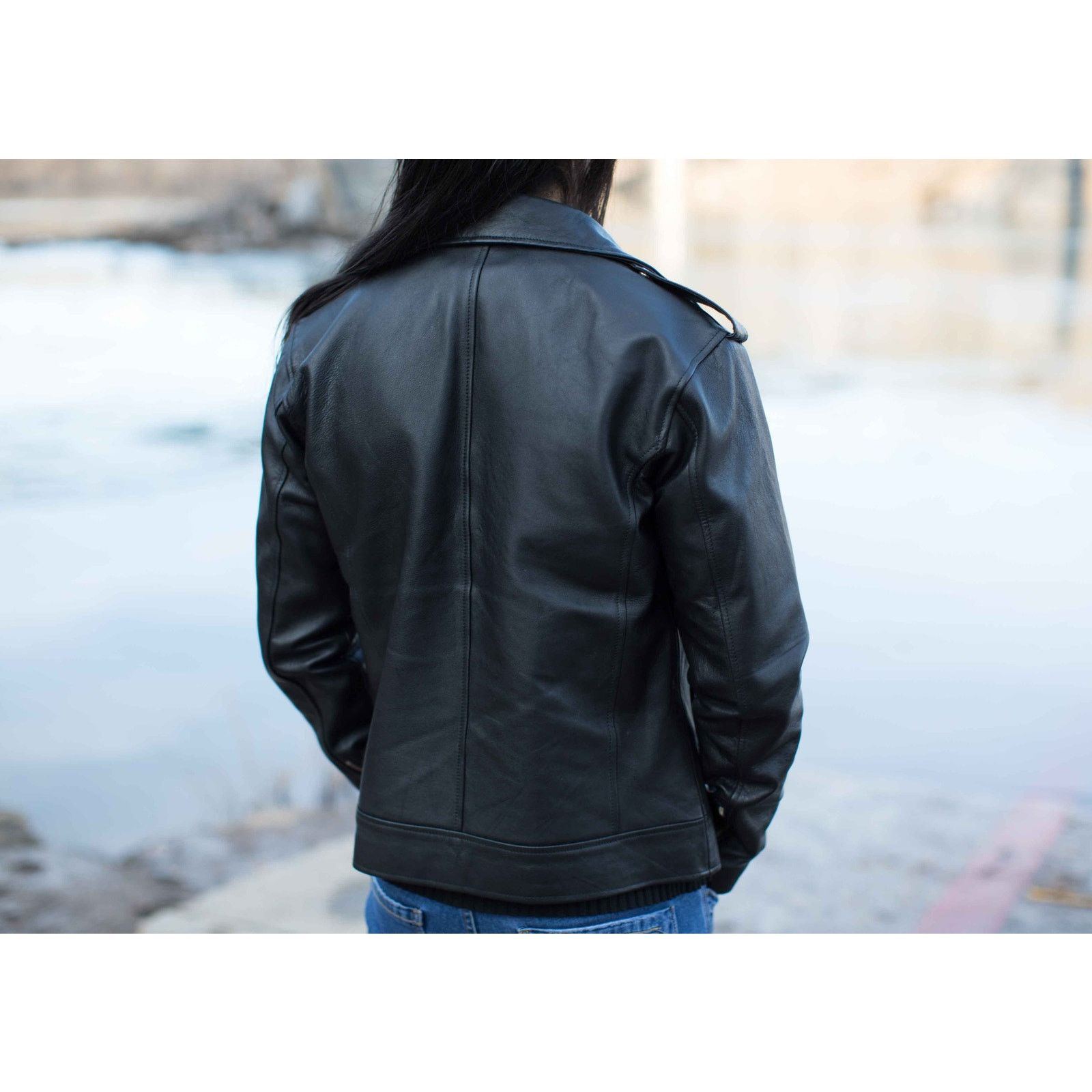 & Other Stories Marco Leather Moto Biker Jacket Size US L / EU 52-54 / 3 - 8 Thumbnail