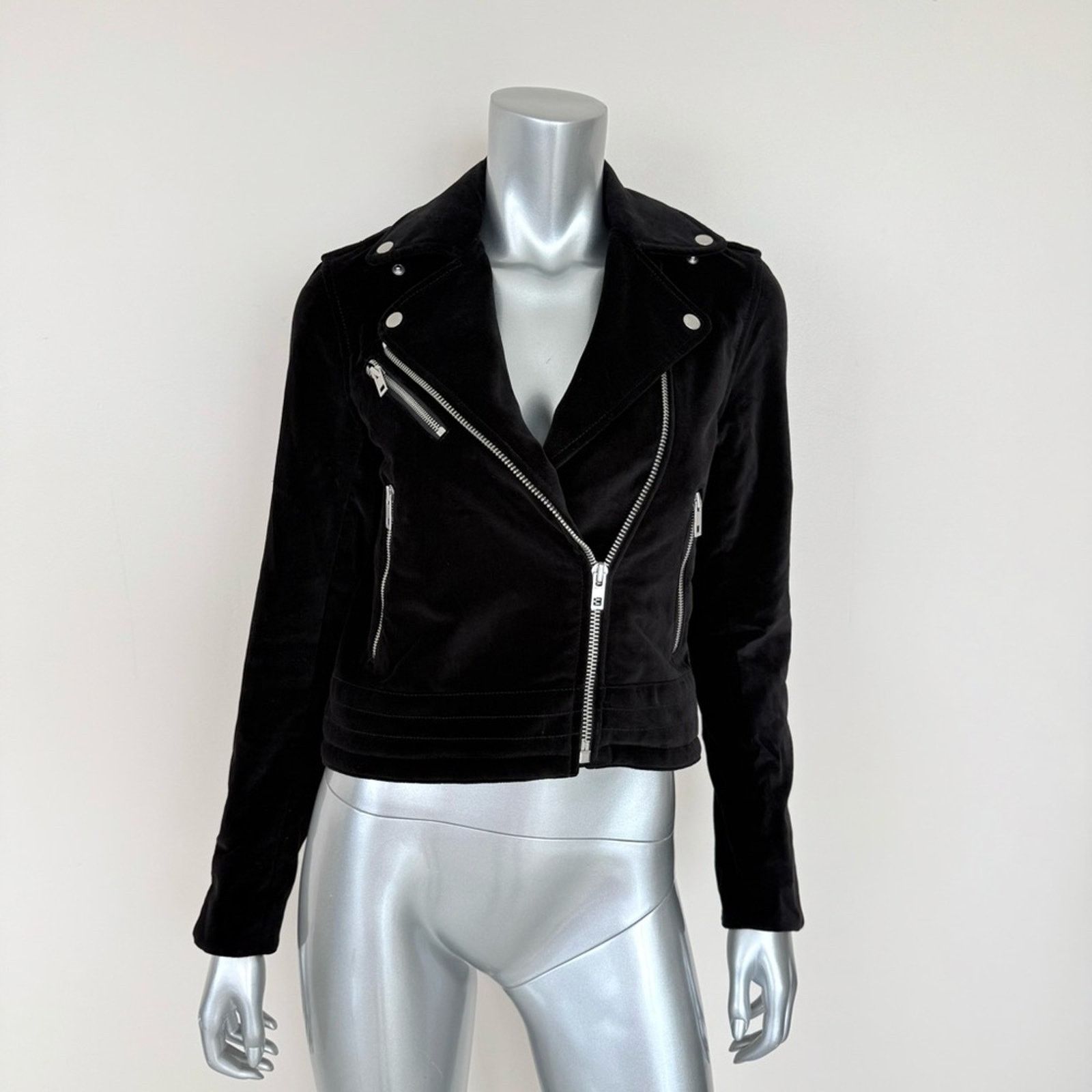 Rag & Bone Rag&bone women velvet moto jacket size XS Retail 390$ Size XS / US 0-2 / IT 36-38 - 1 Thumbnail