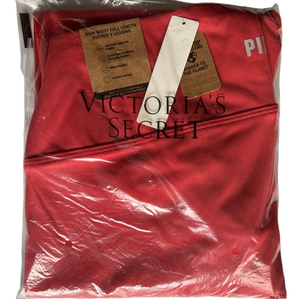 Victoria's Secret Victoria's Secret Red Adjustable Waist Ruched Leggings, M Size 28" / US 6 / IT 42 - 2 Thumbnail