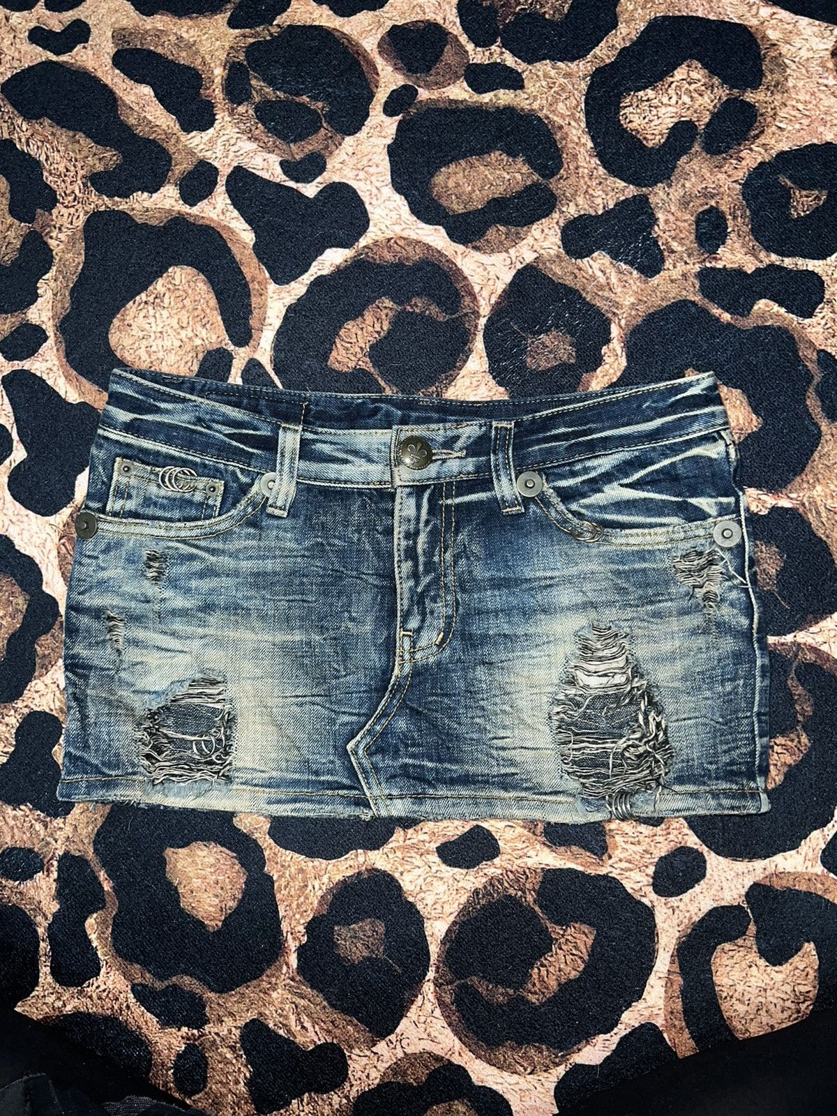 Japanese Brand Rare D.i.a. Gyaru denim micro skirt 💖 Size 26" / US 2 / IT 38 - 3 Thumbnail