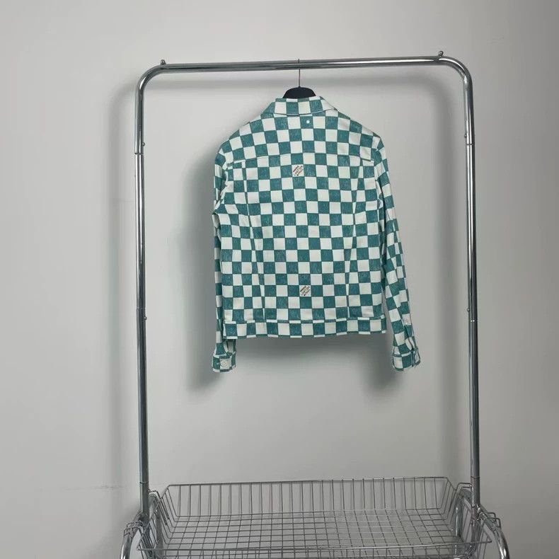 Louis Vuitton Louis Vuitton White and green checkerboard denim jacket Size US S / EU 44-46 / 1 - 2 Thumbnail