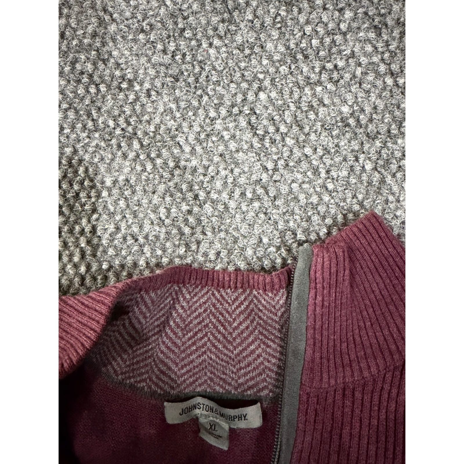 Johnston & Murphy Johnston & Murphy Sweater Vest Mens XL Purple 1/4 Zip Ribbed Knit Pima Cotton Vest Knitwear Casual Winter Fall Spring Crew Neck Lightweight Size US XL / EU 56 / 4 - 4 Thumbnail