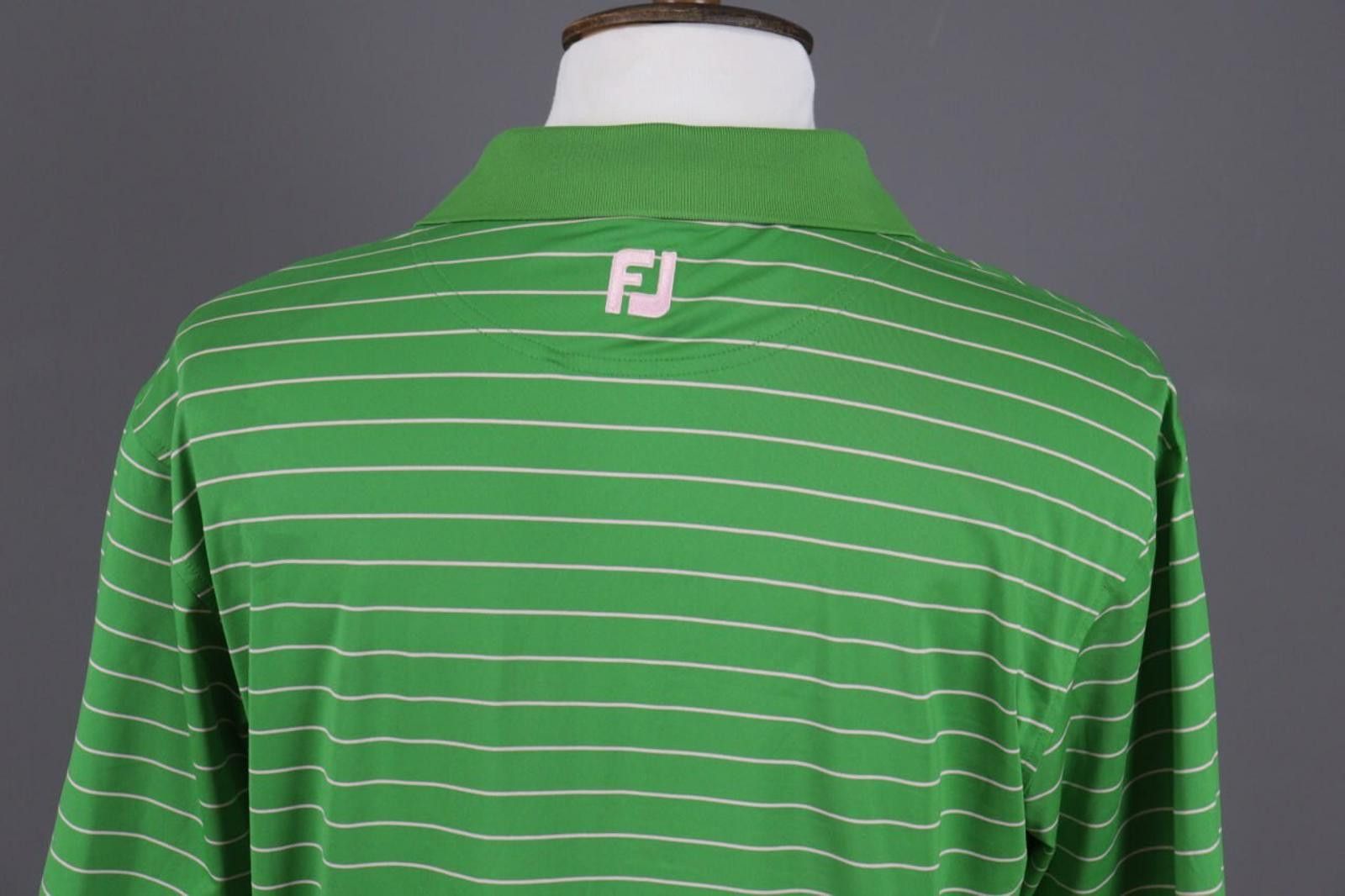 Fjallraven FJ Foot Joy Green Striped Tennis Spots Polo Shirt Size M Size US M / EU 48-50 / 2 - 7 Thumbnail