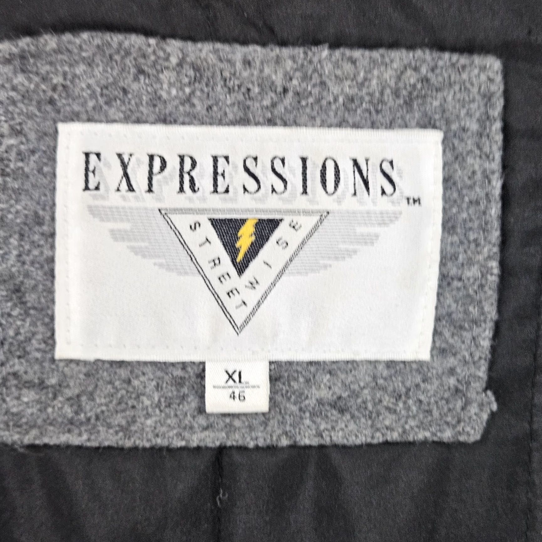 Vintage VINTAGE Expressions Bomber Jacket Wool Blend Zip Snap Insulated Grey XL 46 Men Wool Blend Zip Snap Pockets Stand-Up Collar 55 in Chest Vintage Mens Size US S / EU 44-46 / 1 - 3 Thumbnail
