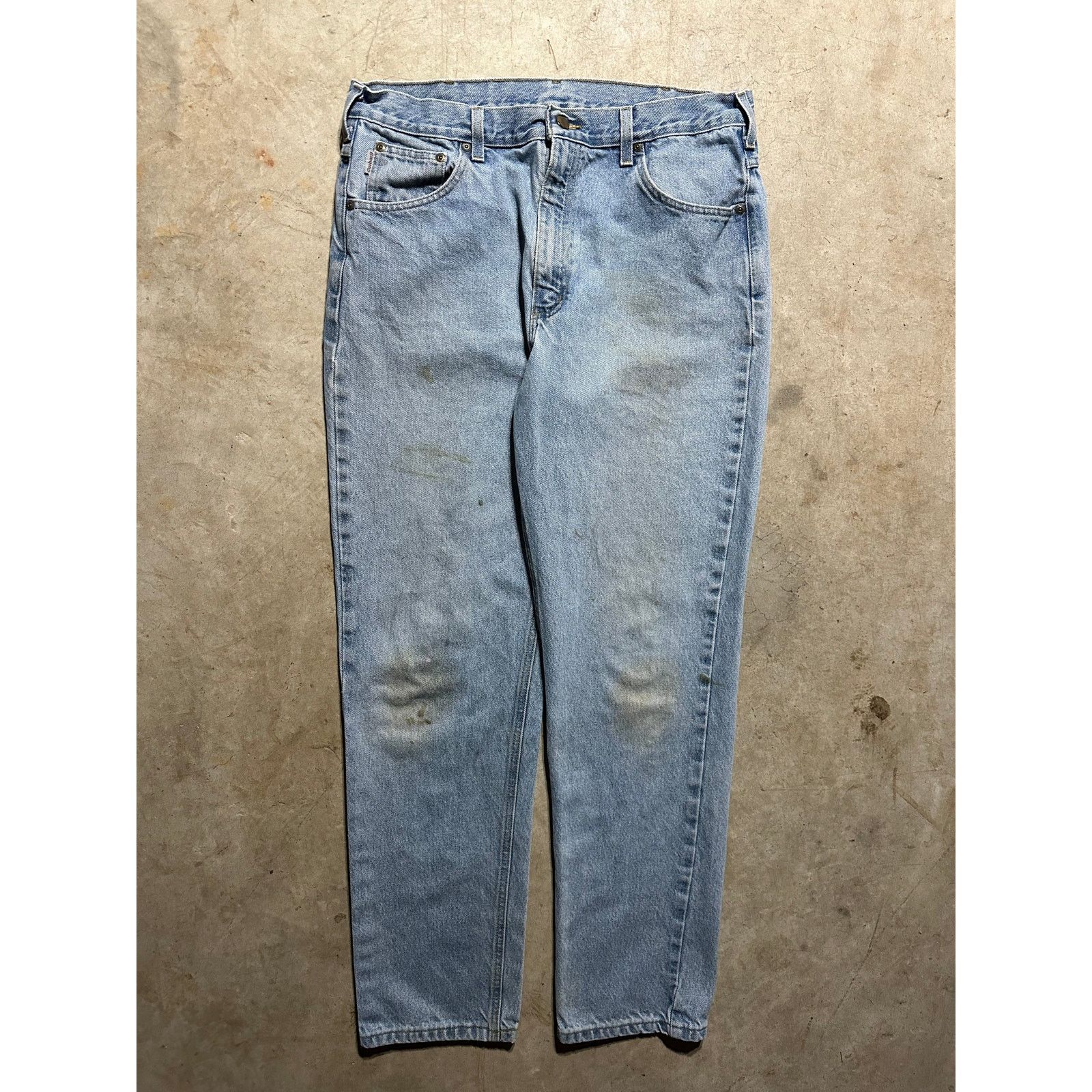 Carhartt × Vintage Vintage Carhartt Light Denim StoneWash Carpenter Pant 36x32 Size US 36 / EU 52 - 2 Thumbnail