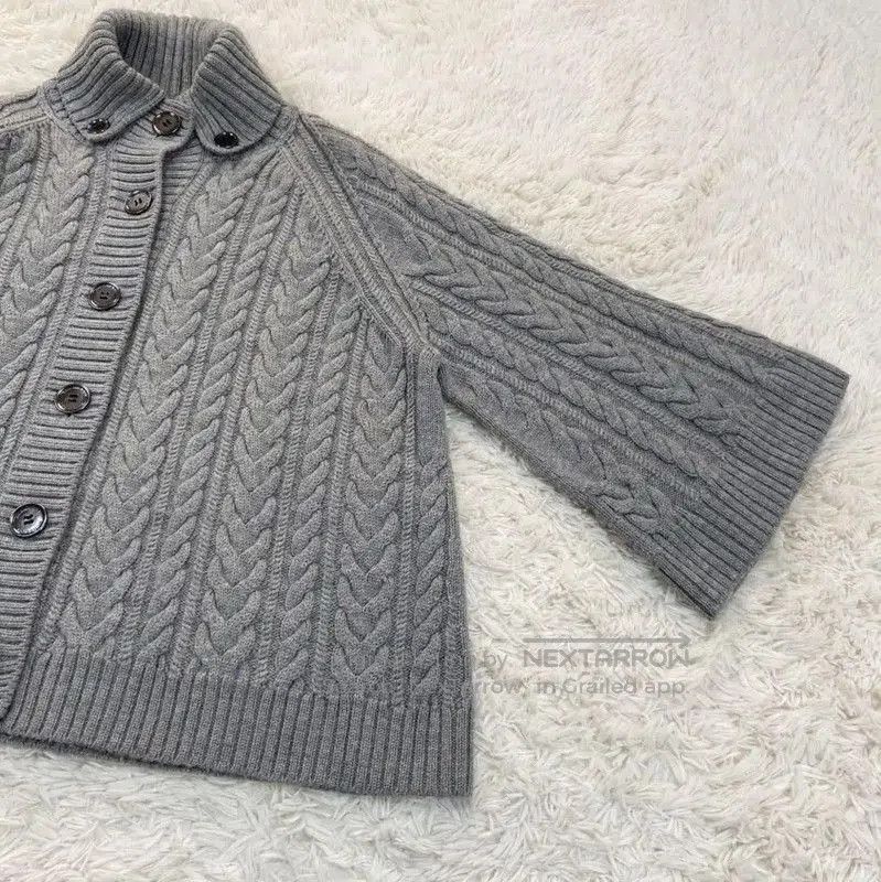 Burberry Burberry Gray Wool Short Sleeve Cardigan. Size S / US 4 / IT 40 - 5 Thumbnail