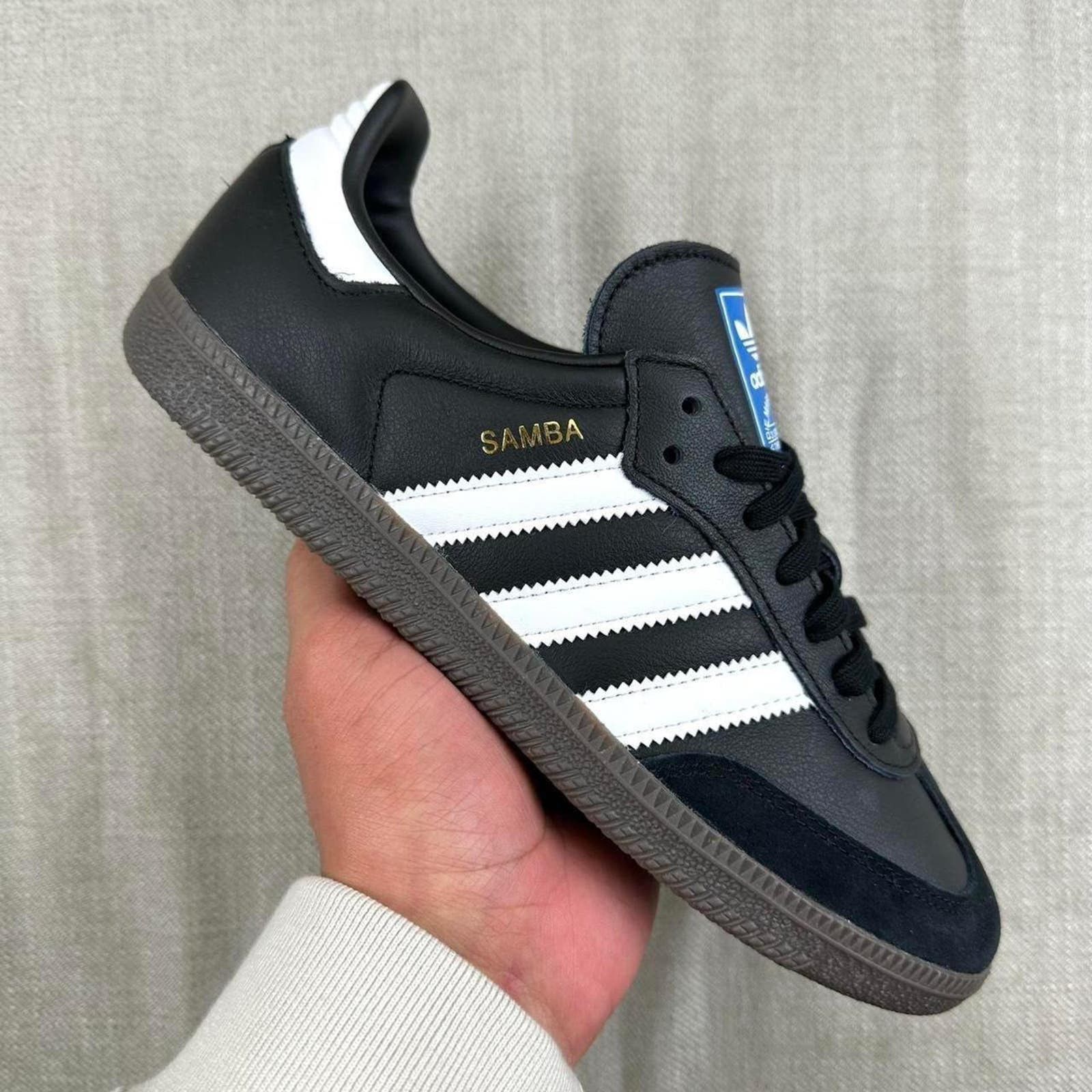 image of Adidas Samba OG Black Shoes, Men's (Size 8.5)