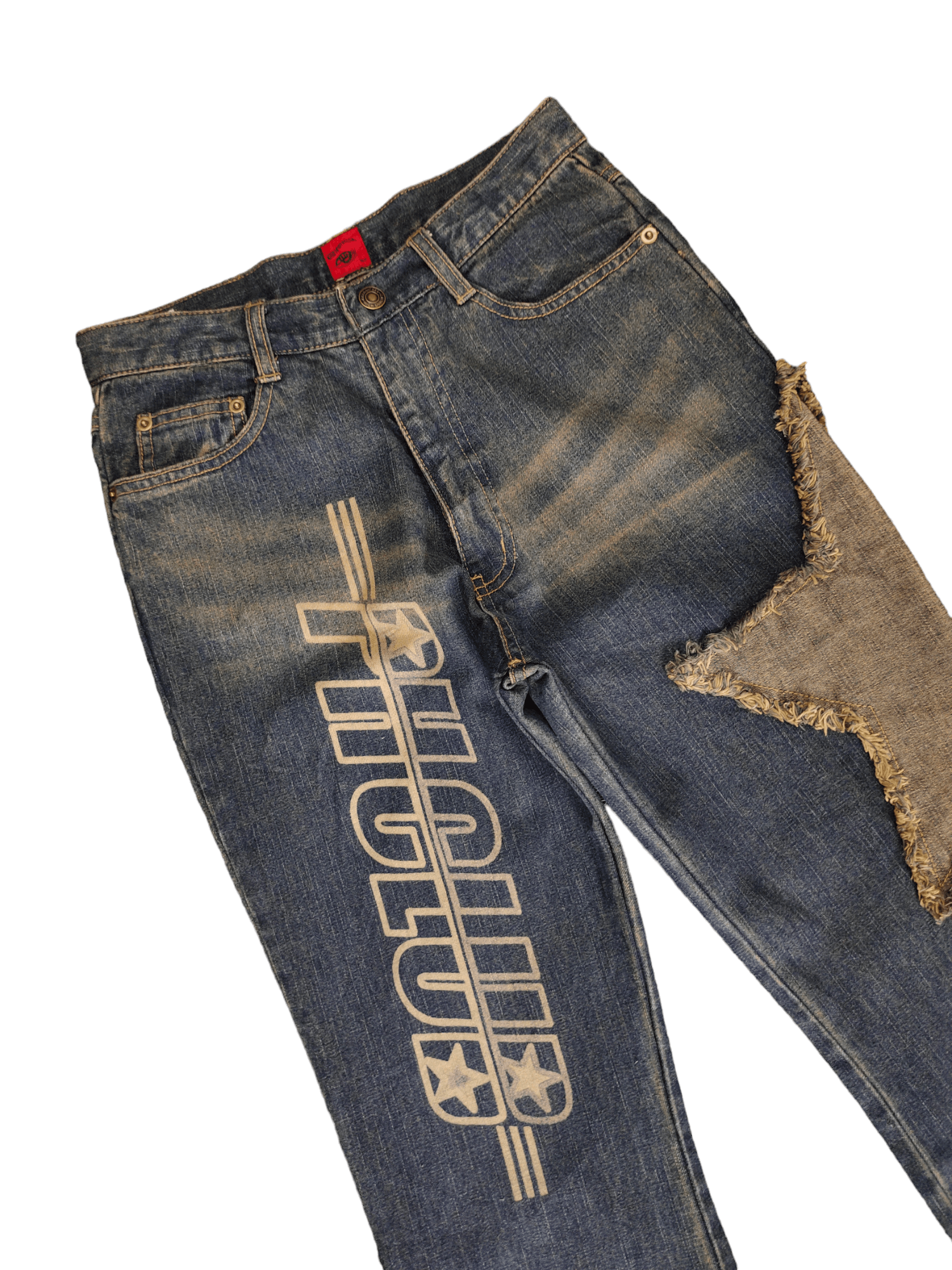 Hysteric Glamour × Undercover Flare Jeans Penthouse Club Stars Patches Denim Boot Cut Y2k Size US 26 / EU 42 - 5 Thumbnail