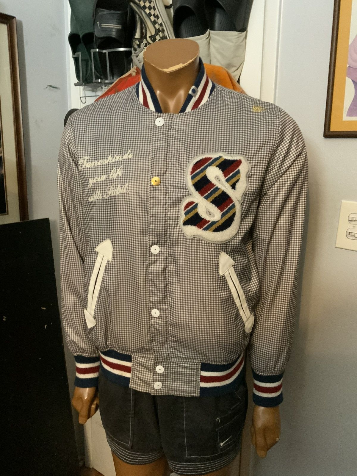 SABIT Sabit NYC Tanoshinde Varsity Windbreaker Zip Bomber Jacket Size US S / EU 44-46 / 1 - 12 Thumbnail