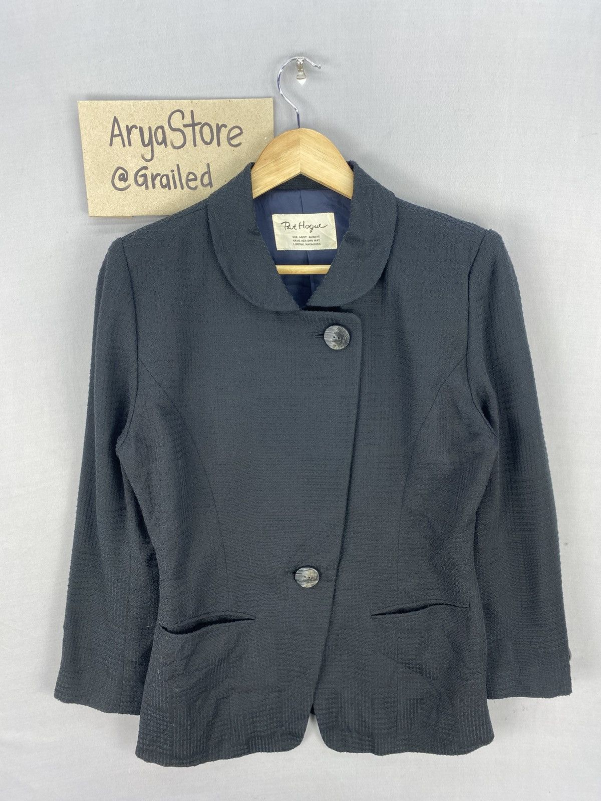 Japanese Brand Vintage Y2K Pat Hogue Padded Shoulder Coat Jacket Size S / US 4 / IT 40 - 1 Thumbnail
