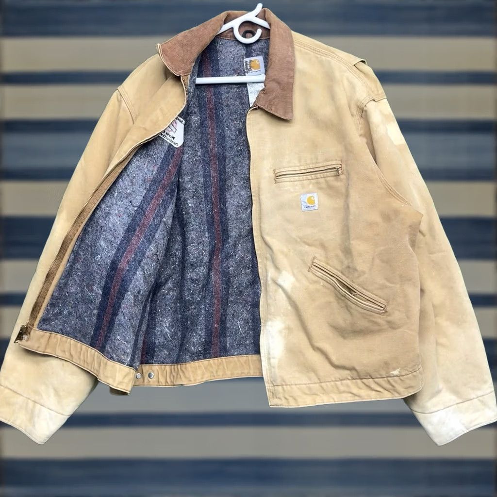 Carhartt VINTAGE Carhartt Detroit Jacket Mens 52 Brown USA J01 BRN Workwear Bomber Lined Jacket Regular Big & Tall Chest 58 USA Theme Carhartt J01 BRN Size US L / EU 52-54 / 3 - 1 Thumbnail