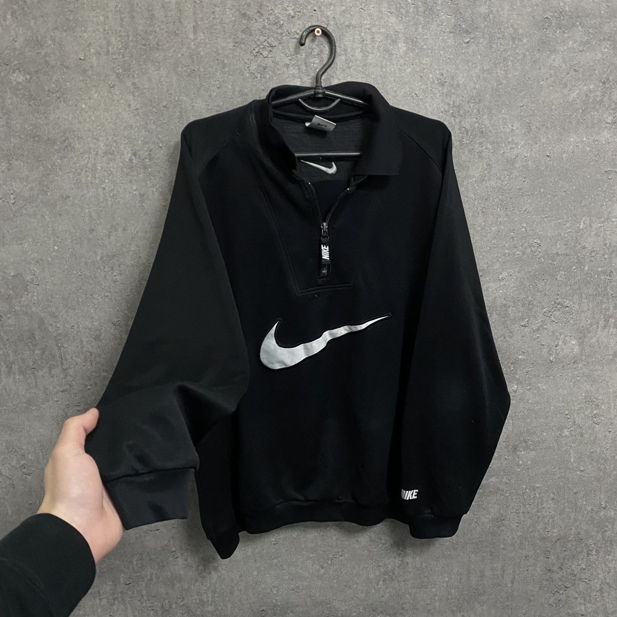 Nike VINTAGE NIKE QUARTER ZIP HOODIE BIG LOGO SWOOSH Size US L / EU 52-54 / 3 - 2 Thumbnail