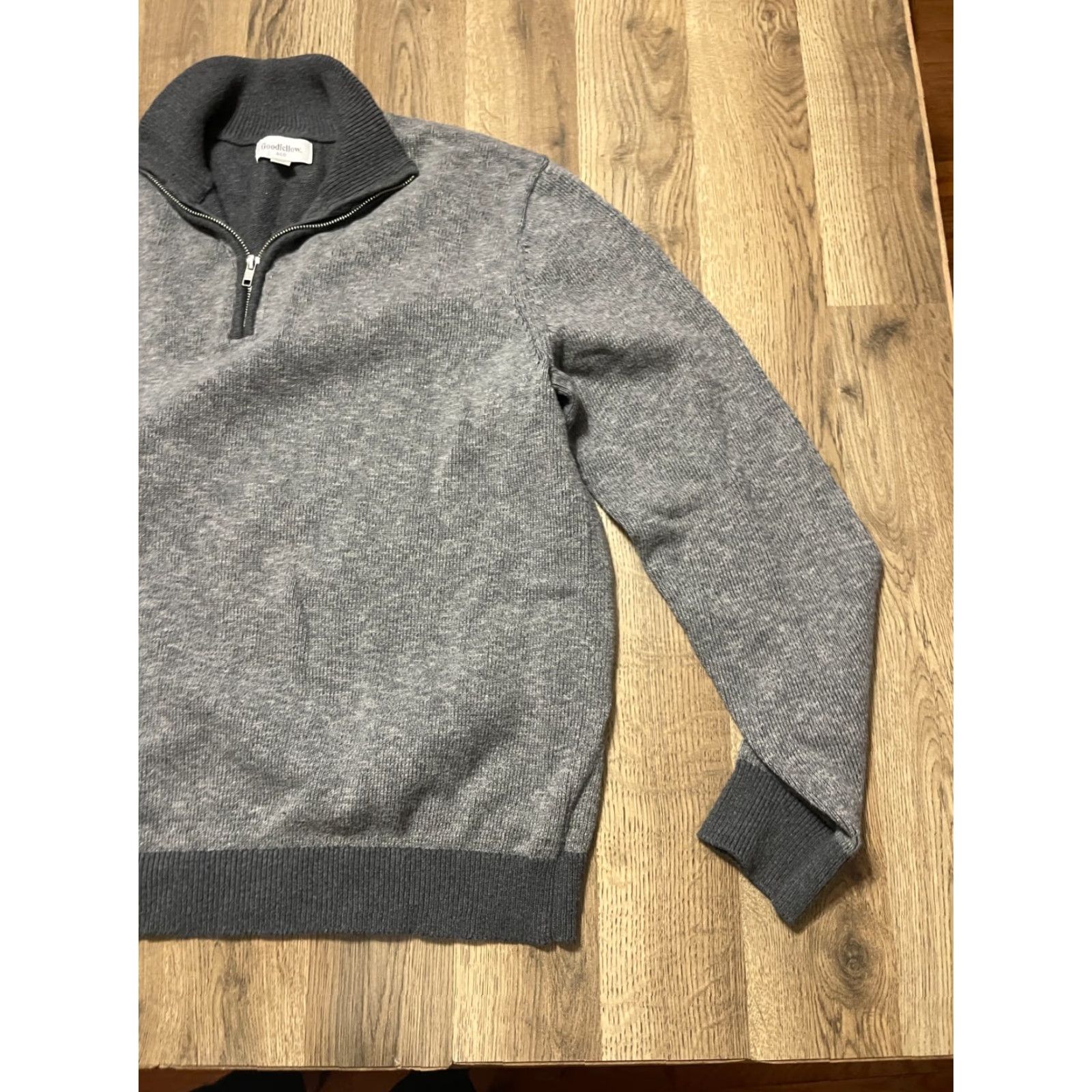 Vintage Goodfellow Sweater XL Pullover Zipper Gray Black Cotton Knit Long Sleeve Casual Mens Size US XL / EU 56 / 4 - 4 Thumbnail