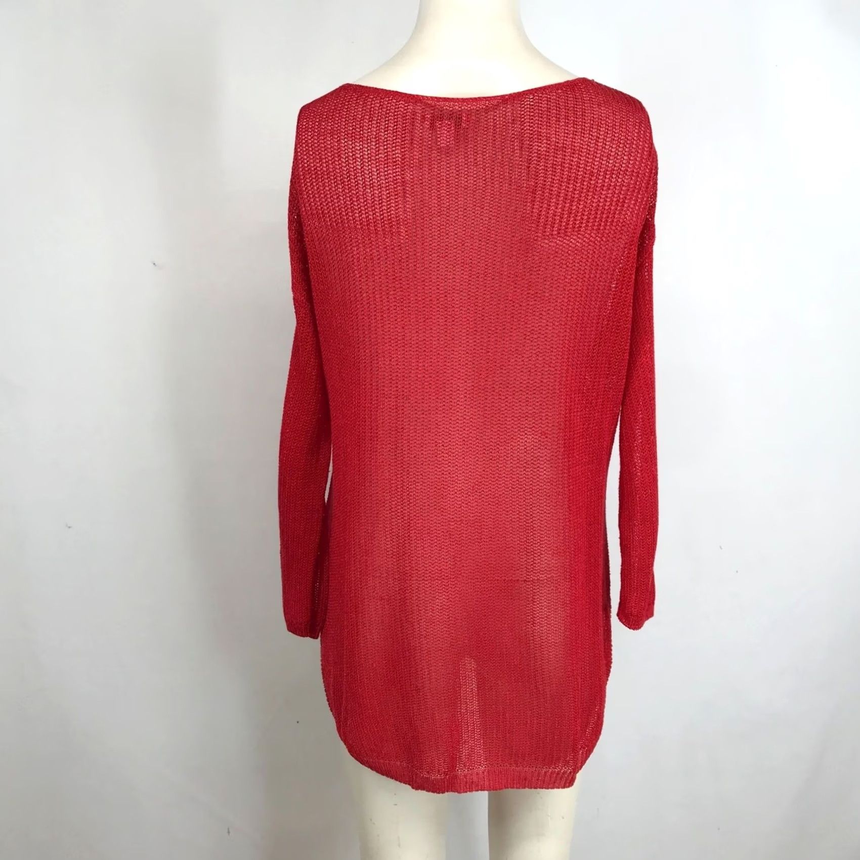 J. Jill J. Jill WOMEN'S S Small RED Long Sleeve Round Neck Pull-Over Knit Sweater Size S / US 4 / IT 40 - 5 Thumbnail