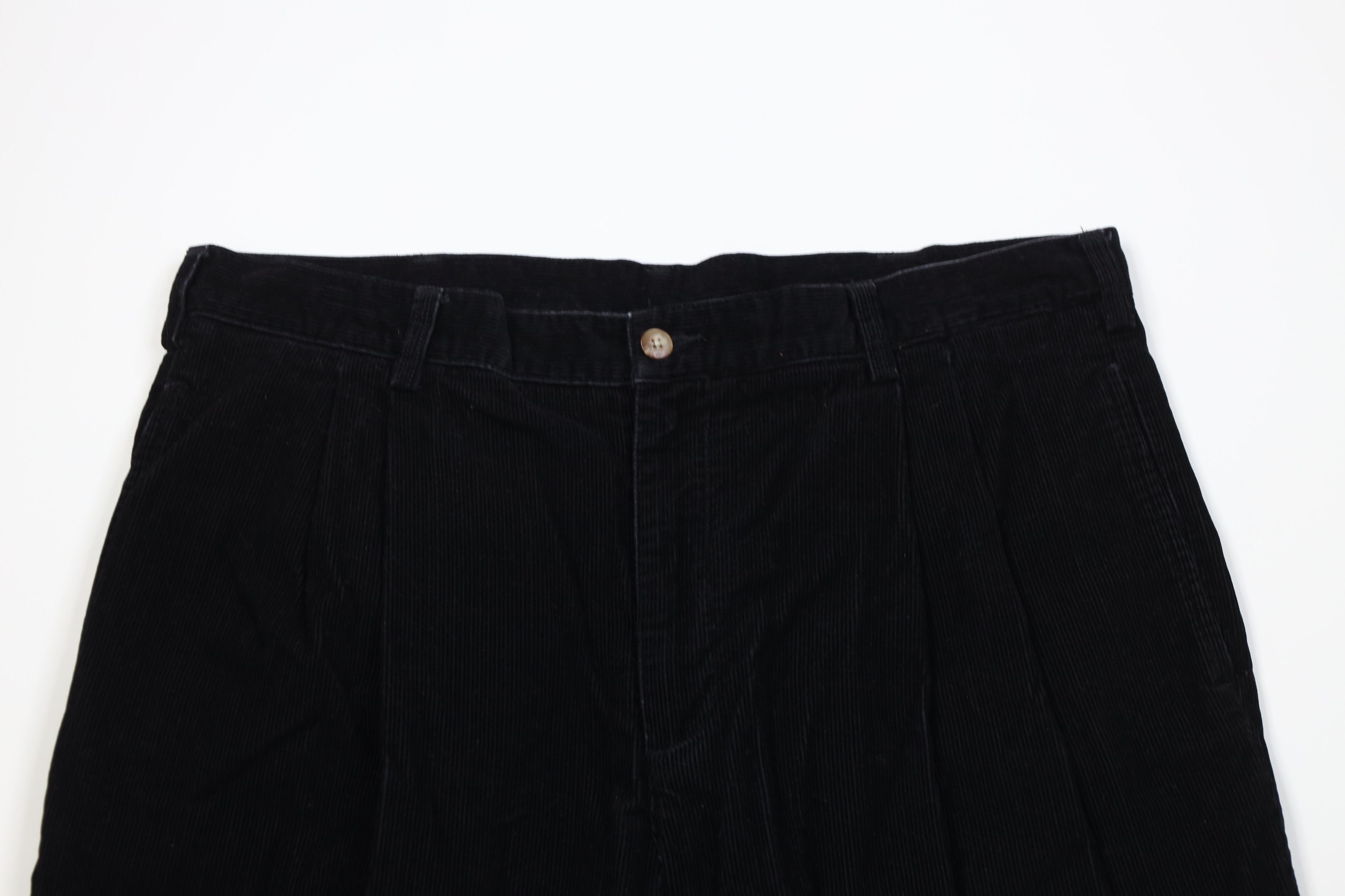Vintage Vintage 90s Streetwear Wide Leg Corduroy Chino Pants Black Size US 36 / EU 52 - 2 Thumbnail