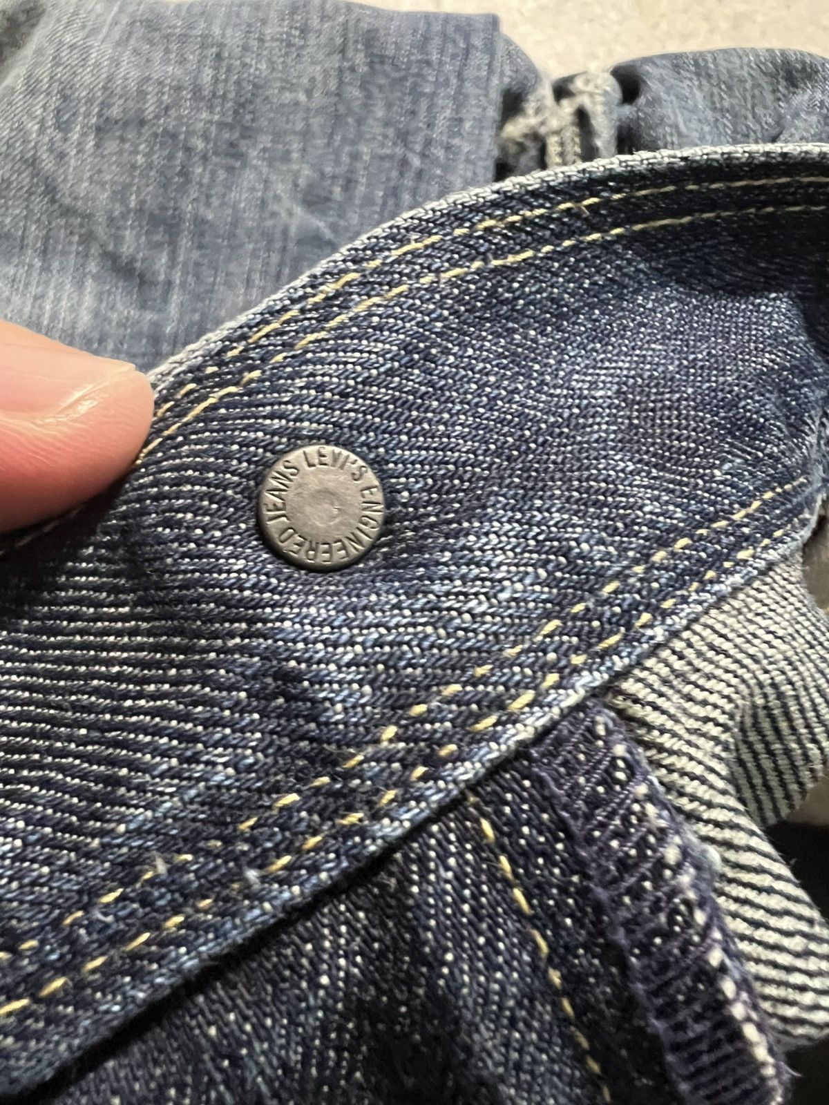 If Six Was Nine × Le Grande Bleu (L.G.B.) × Levi's Vintage Clothing 💥Flare💥 Vintage Levis Engineered Jeans June9 1999 Very Rare Size US 32 / EU 48 - 17 Thumbnail
