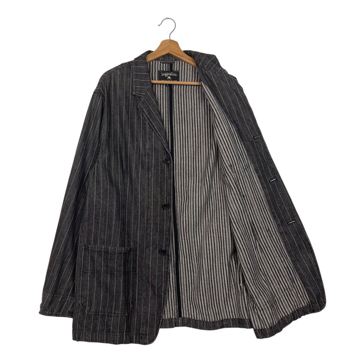 Japanese Brand Japanase Brand Suggestion Stripe Button Coat Jacket Size US L / EU 52-54 / 3 - 9 Thumbnail