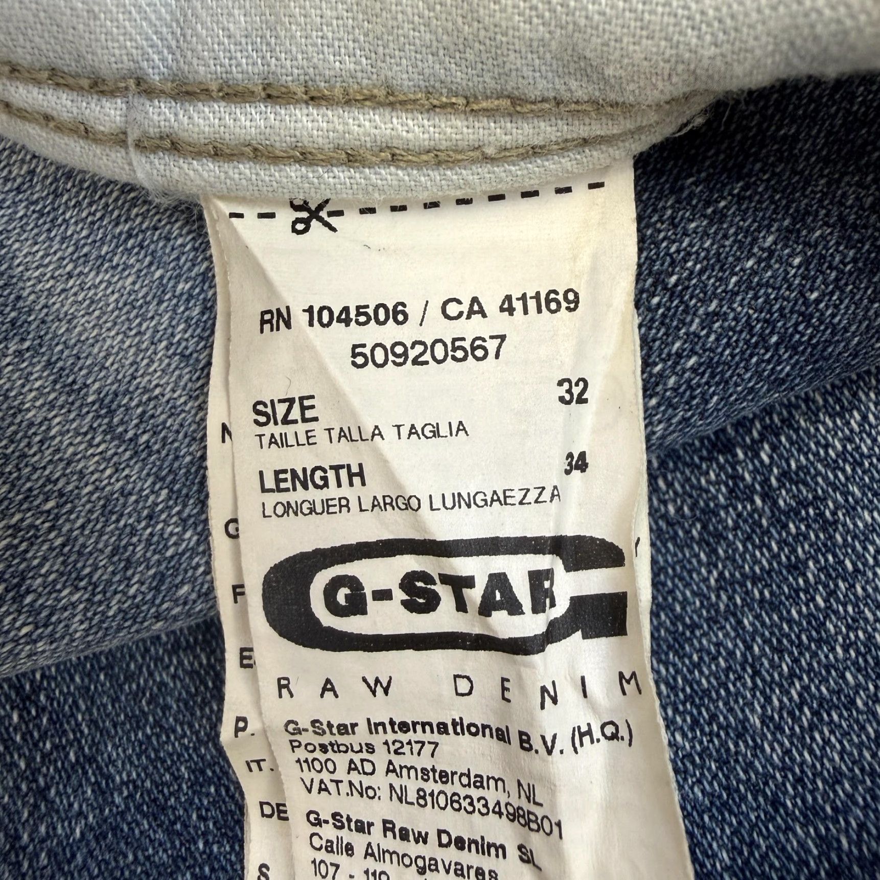 Vintage G-Star RAW Jeans Mens 32x34 Blue Medium Wash 3301 Distressed Denim Button Fly Tapered Relaxed 32 Inseam Jeans Men Blue 3301 Size US 32 / EU 48 - 7 Thumbnail