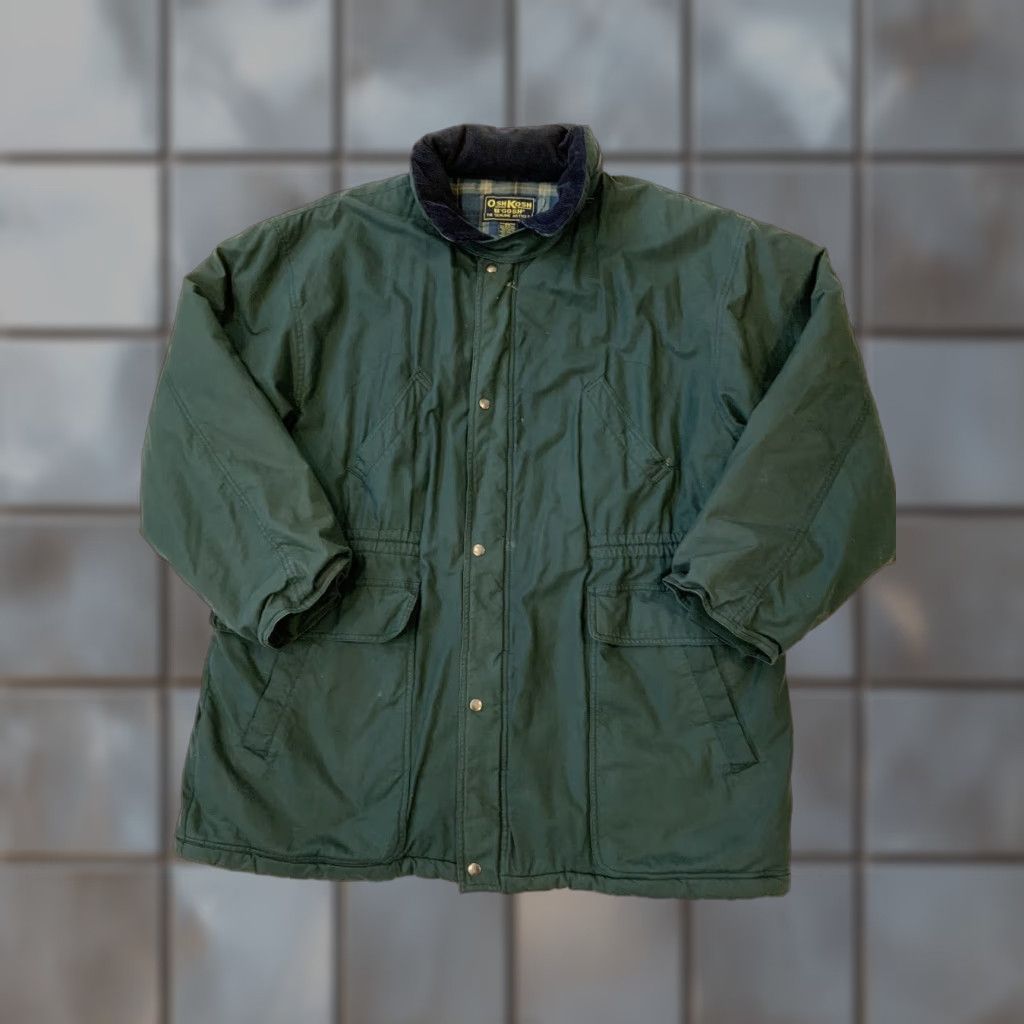 Vintage VINTAGE OshKosh B’Gosh Plaid Lined Corduroy Collar Puffer Parka Green Jacket 2XL Men's Size US XXL / EU 58 / 5 - 1 Thumbnail