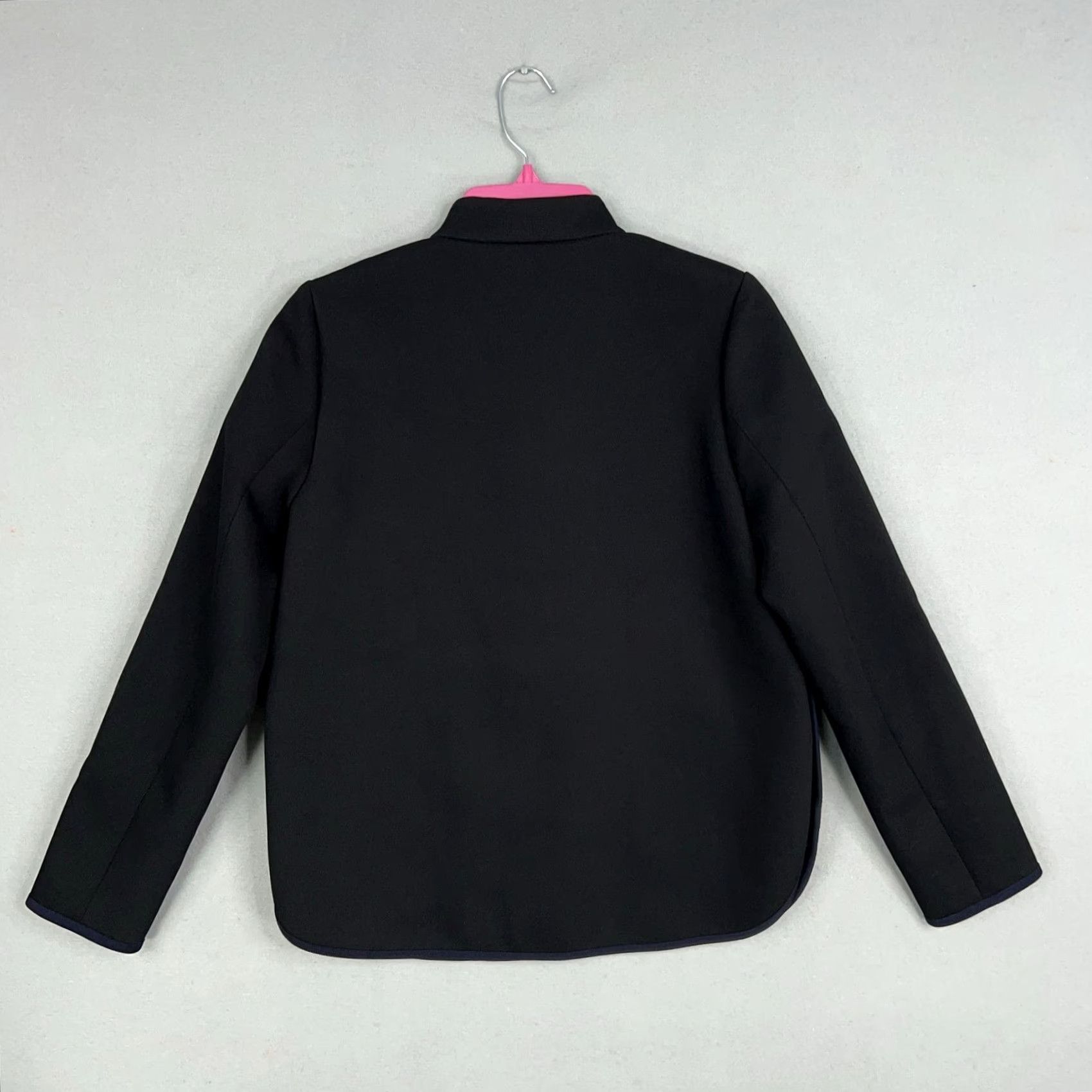J.Crew J.CREW Jacket Women 6 Black Navy Blue Twill Blazer Mandarin Preppy Career Shirt? Size M / US 6-8 / IT 42-44 - 6 Thumbnail