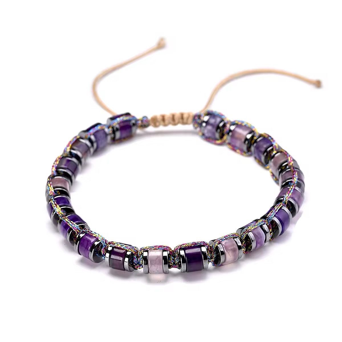 Jewelry Natural Agate Rope Hand Woven Bracelet Size ONE SIZE - 5 Thumbnail