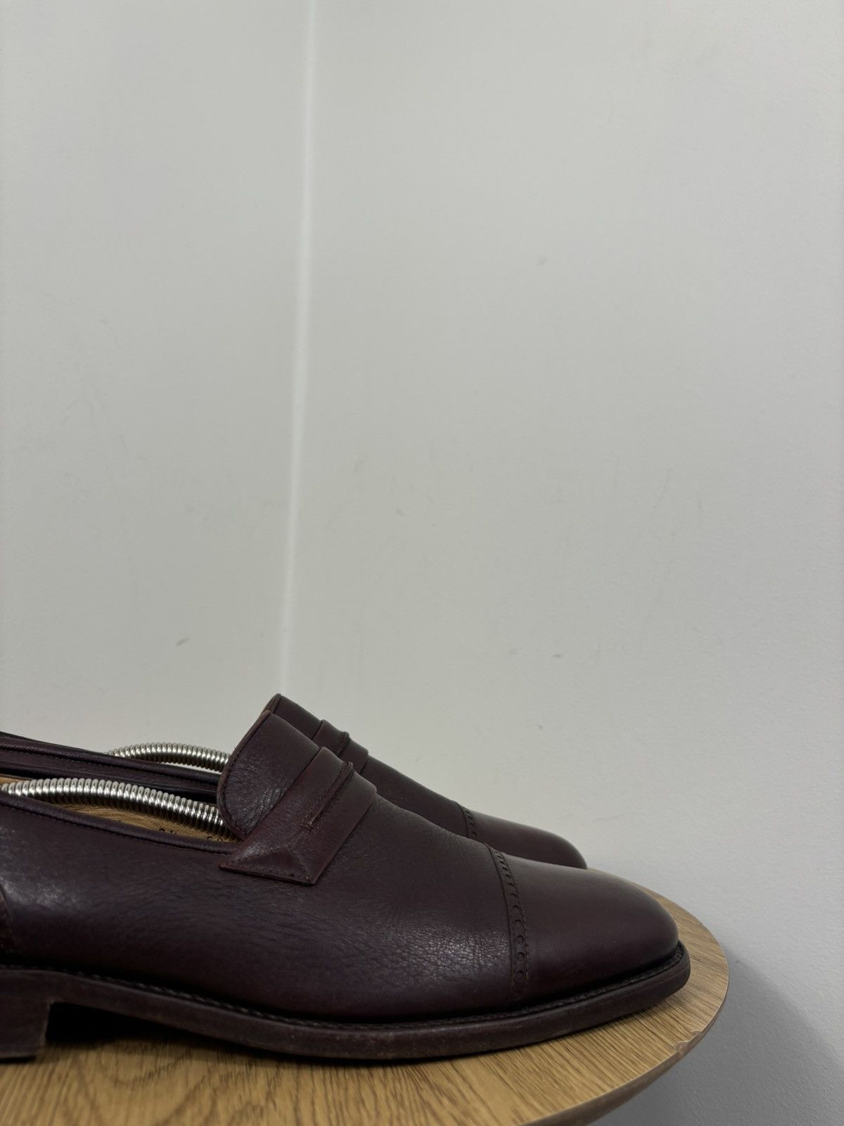 Gravati Gravati Vintage Men’s Burgundy Brown Leather Penny Loafers Size US 8.5 / EU 41-42 - 4 Thumbnail