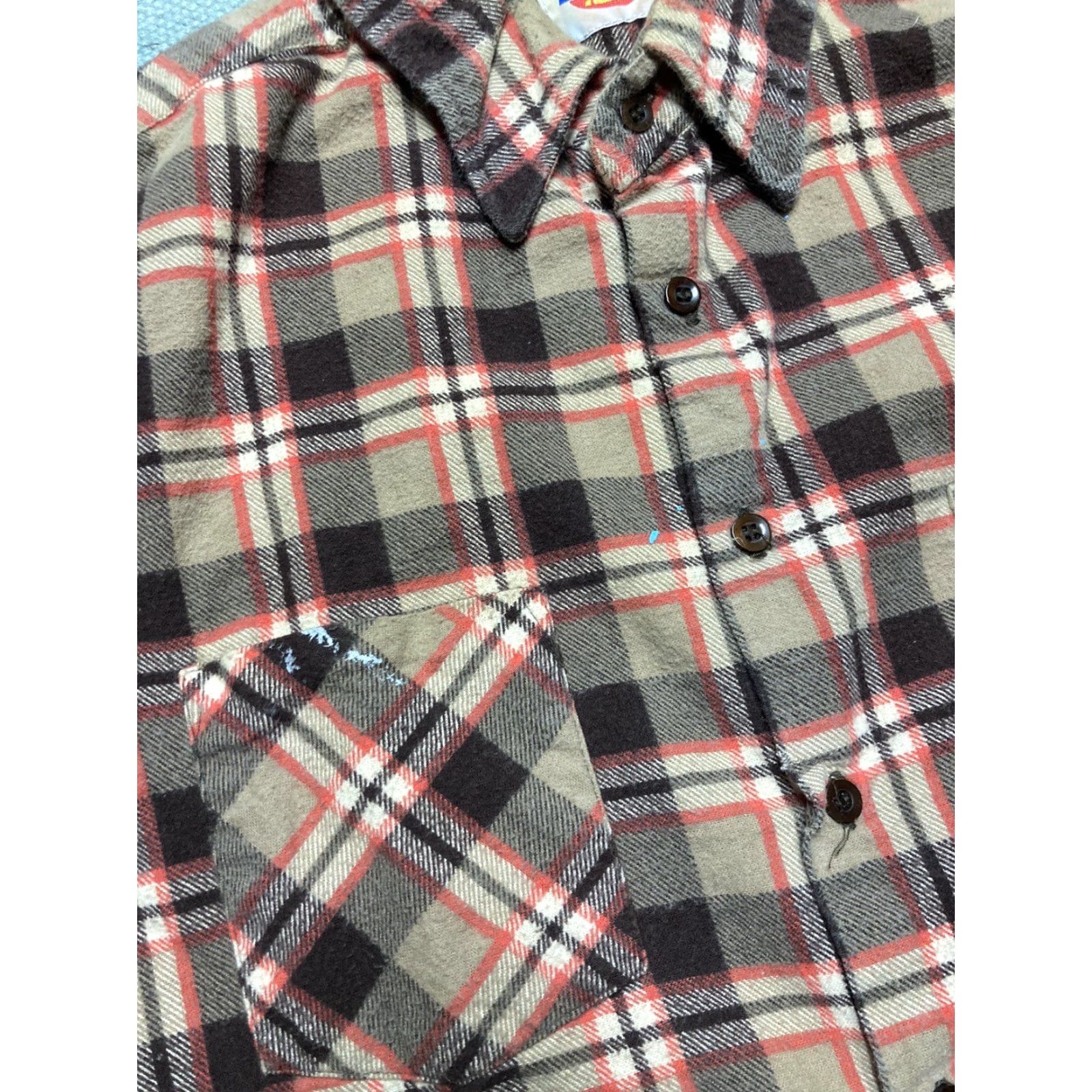 Dickies VINTAGE Dickies Shirt Plaid Check Cotton Flannel Button-Up Long Sleeve Men Large Size US L / EU 52-54 / 3 - 4 Thumbnail