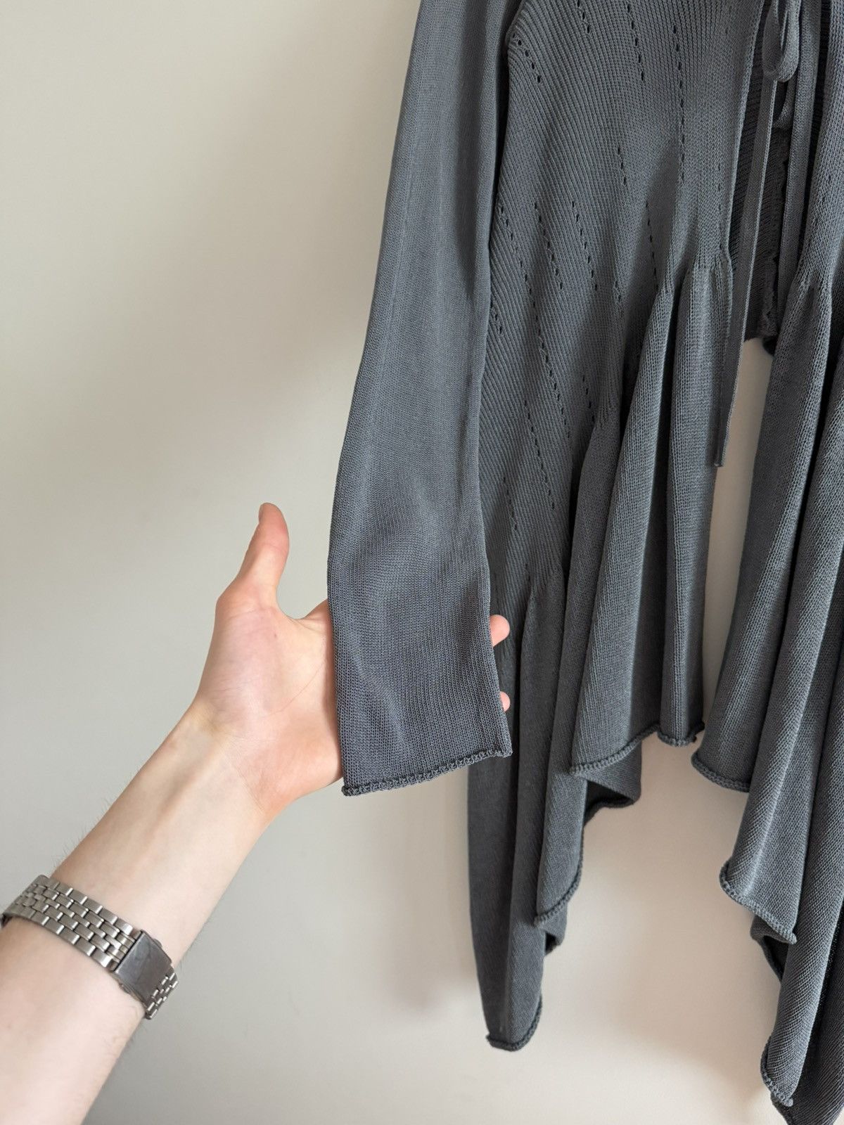 Sarah Pacini Sarah Pacini Draped Knit Waterfall Cardigan Size ONE SIZE - 4 Thumbnail
