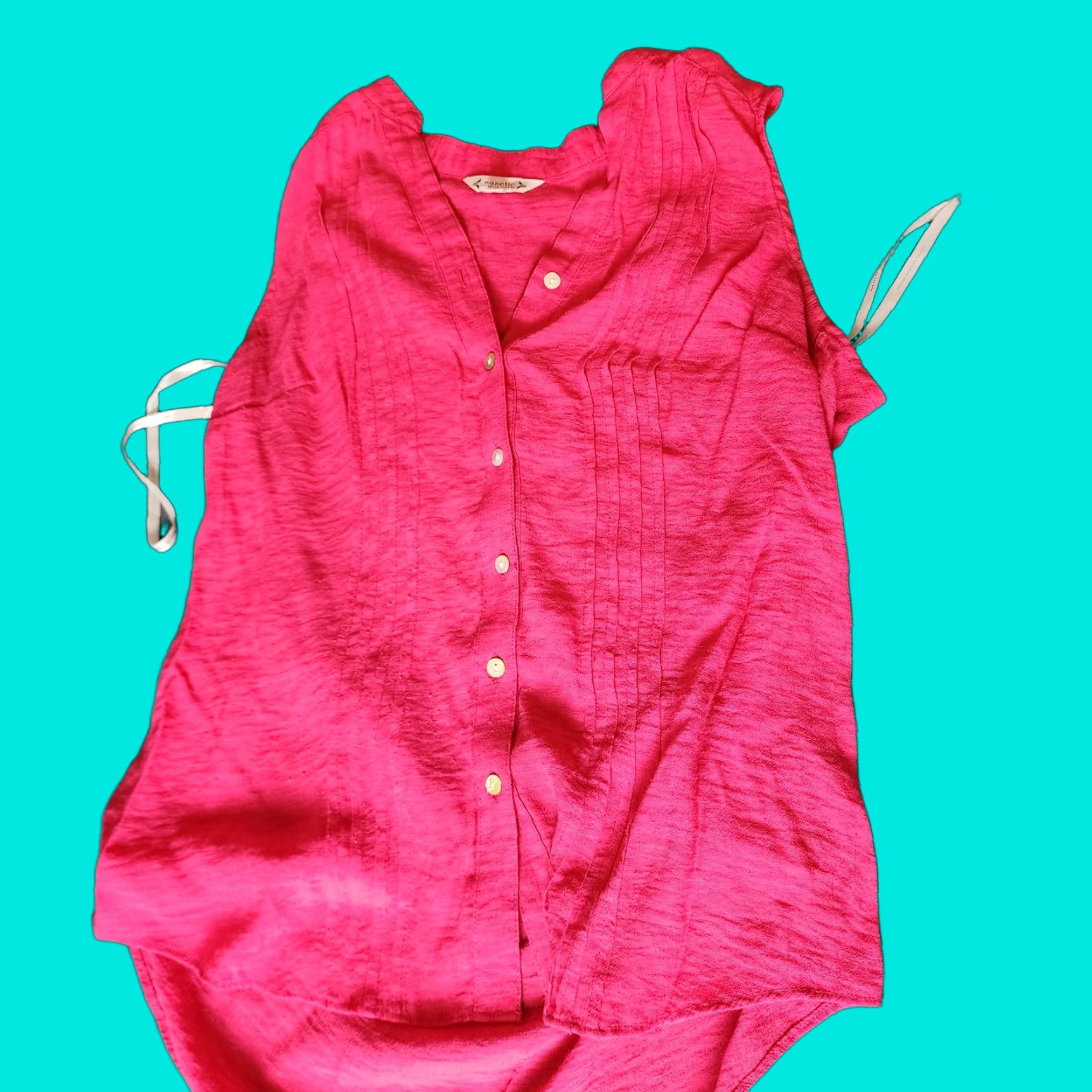 Nanette Lepore Nanette Lepore Womens Button-Up Shirt Sleeveless Top Pink M Size M / US 6-8 / IT 42-44 - 1 Thumbnail
