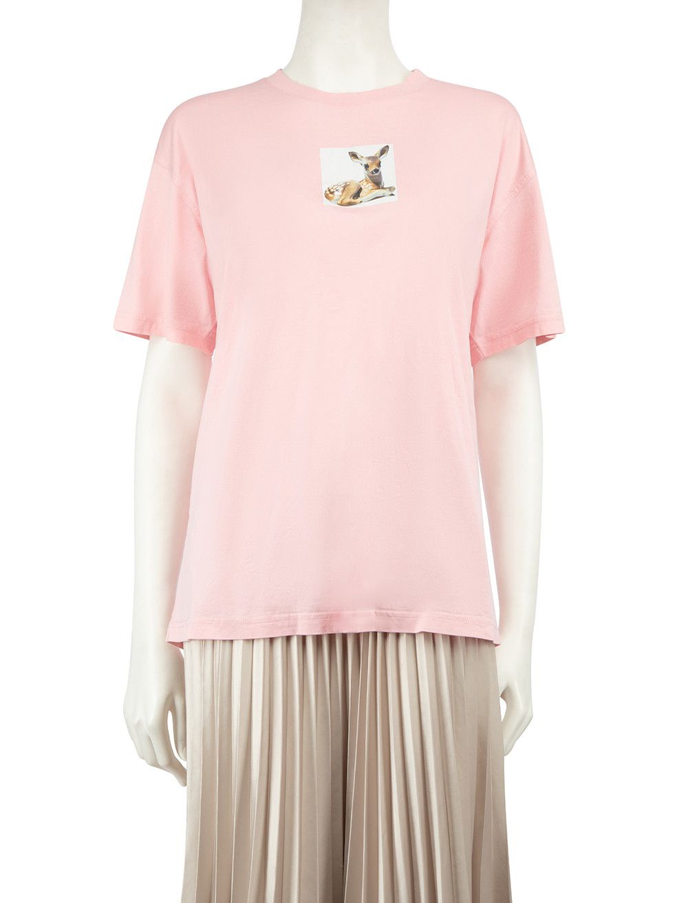 image of Burberry Pink Bambi Printed Graphic T-Shirt, Women's (Size Small)