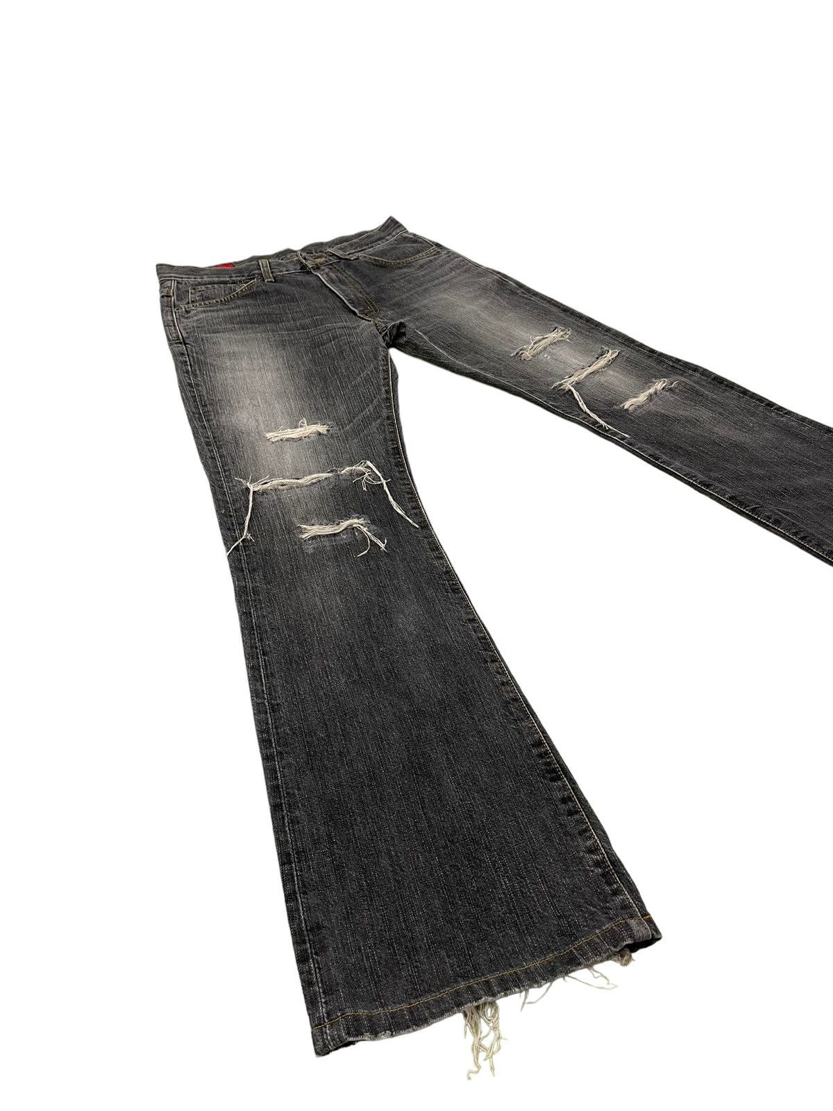 Japanese Brand Flare Jeans Edwin Japan Faded Distress Boot Cut 6🟦2 Size US 31 - 1 Thumbnail
