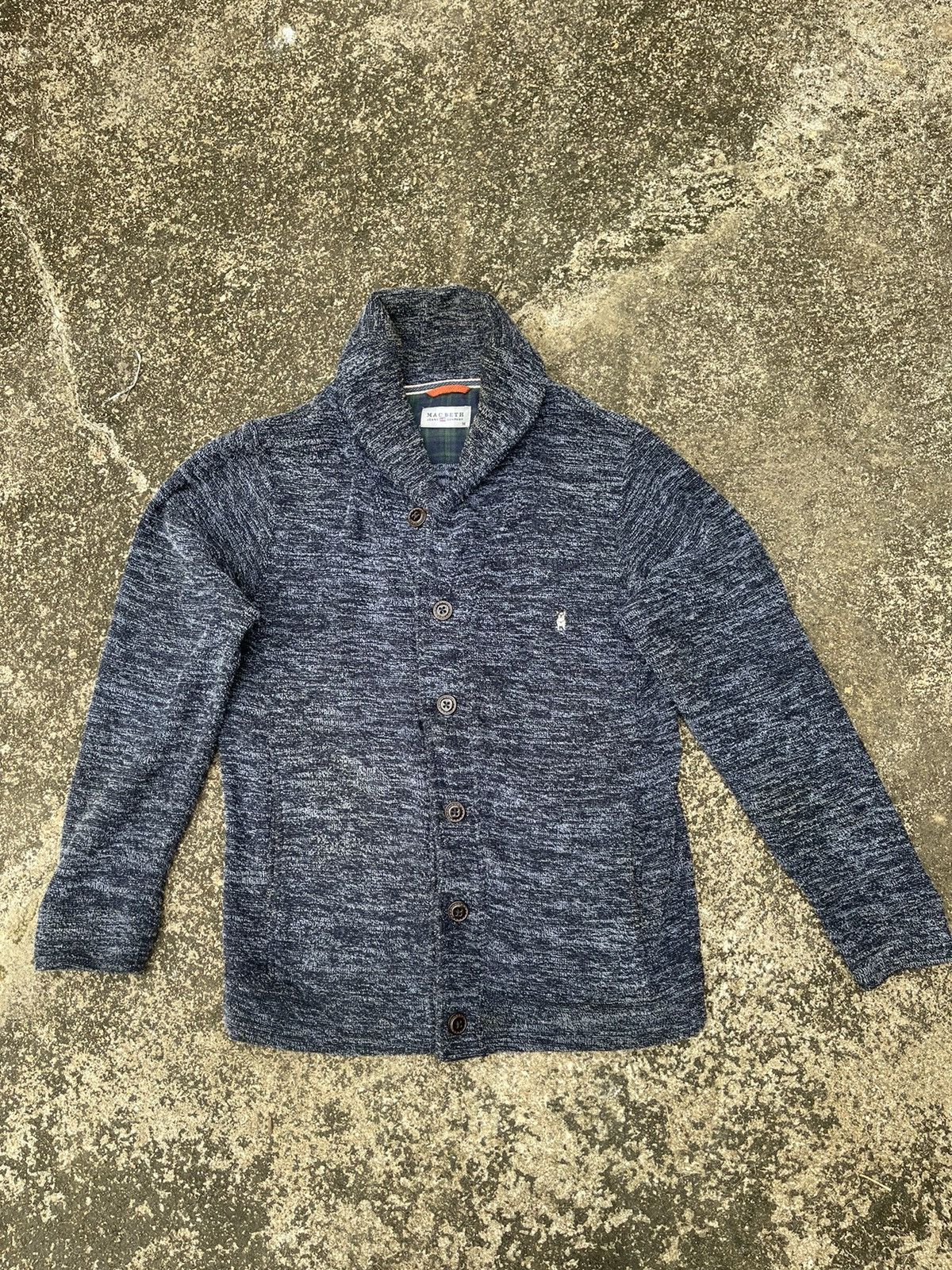 Macbeth Macbeth Jeans Co. Blue Knit Shawl Collar Cardigan M Size US M / EU 48-50 / 2 - 1 Thumbnail