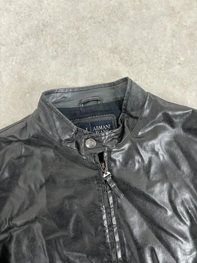 Armani 2000s Armani Black Eco Leather Biker Jacket Size US M / EU 48-50 / 2 - 4 Thumbnail