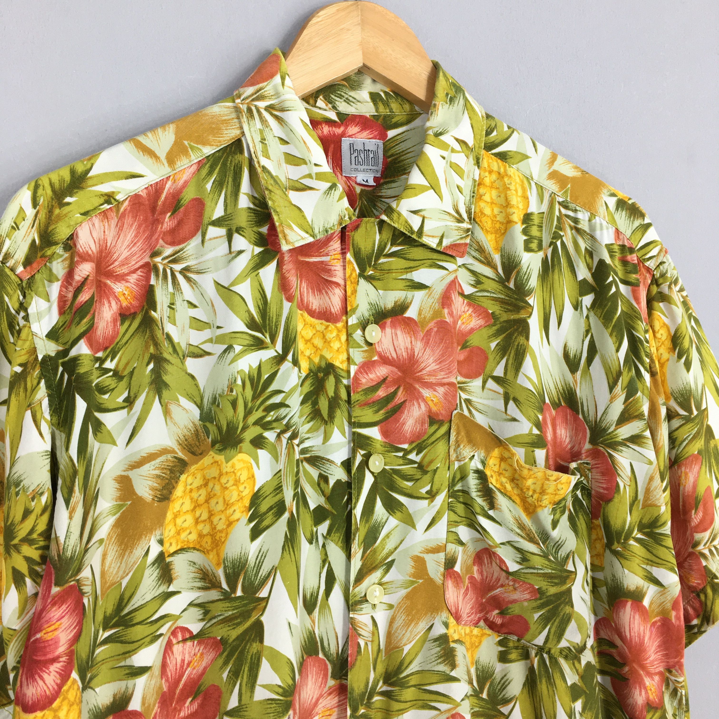 Art Comes First Vintage 80s Floral Pineapple Hawaiian Aloha Shirt Medium Size US M / EU 48-50 / 2 - 3 Thumbnail