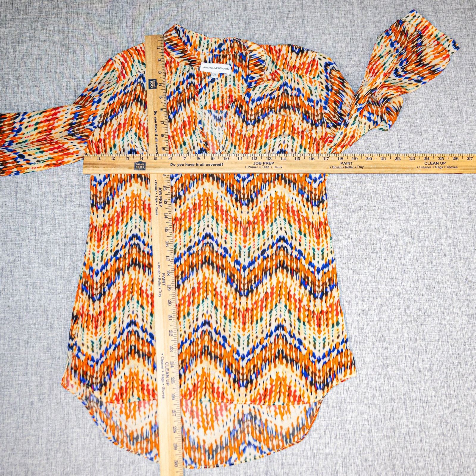 Amanda Uprichard Amanda Uprichard 100% Silk blouse zip Chevron Popover Size S / US 4 / IT 40 - 9 Thumbnail