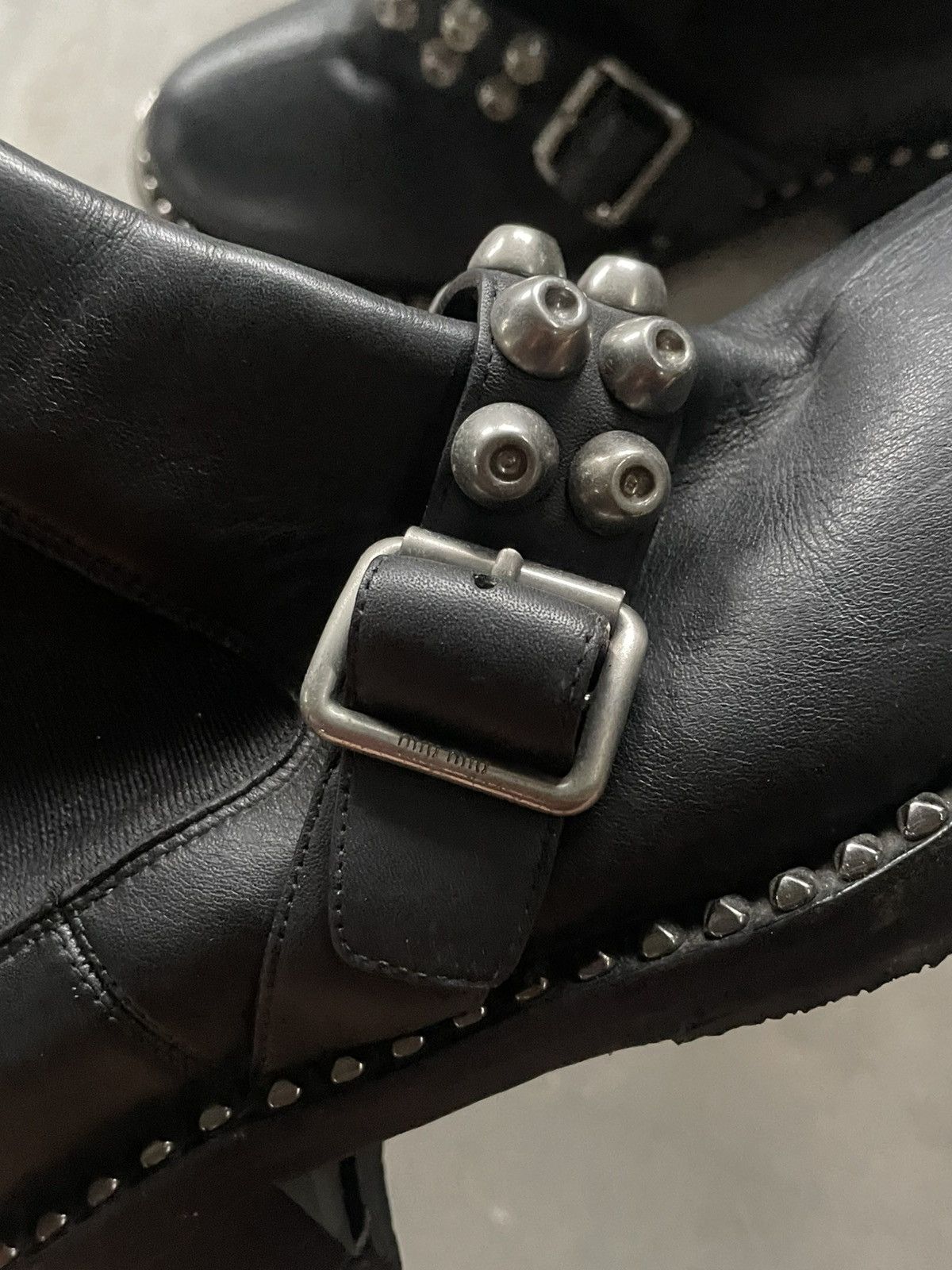 Miu Miu Miu Miu Chelsea Boots Studded Leather Size US 5.5 / IT 35.5 - 7 Thumbnail