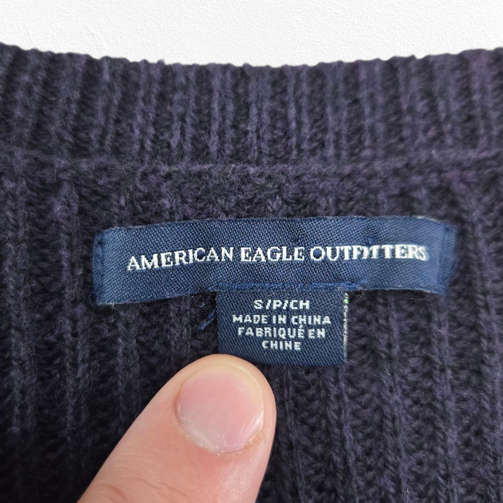 American Eagle Outfitters American Eagle Navy Floral Embroidered Sweater Size Small Size S / US 4 / IT 40 - 4 Thumbnail