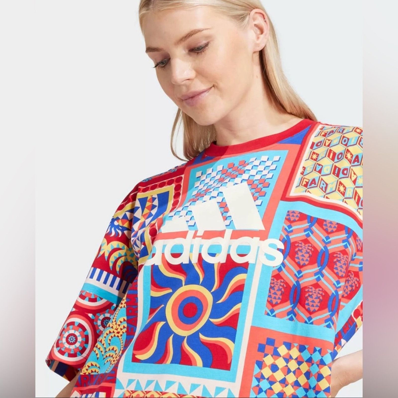 Adidas New Adidas X Farm Rio Kaleidoscope Slim Dress Size L / US 10 / IT 46 - 2 Thumbnail