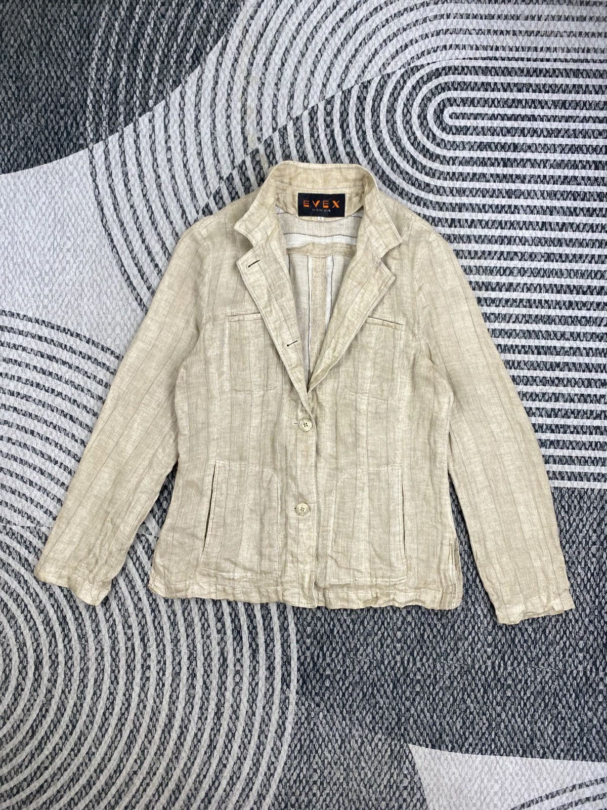 Krizia Uomo Vintage EVEX By Krizia Beige Linen Jacket Size M / US 6-8 / IT 42-44 - 5 Thumbnail