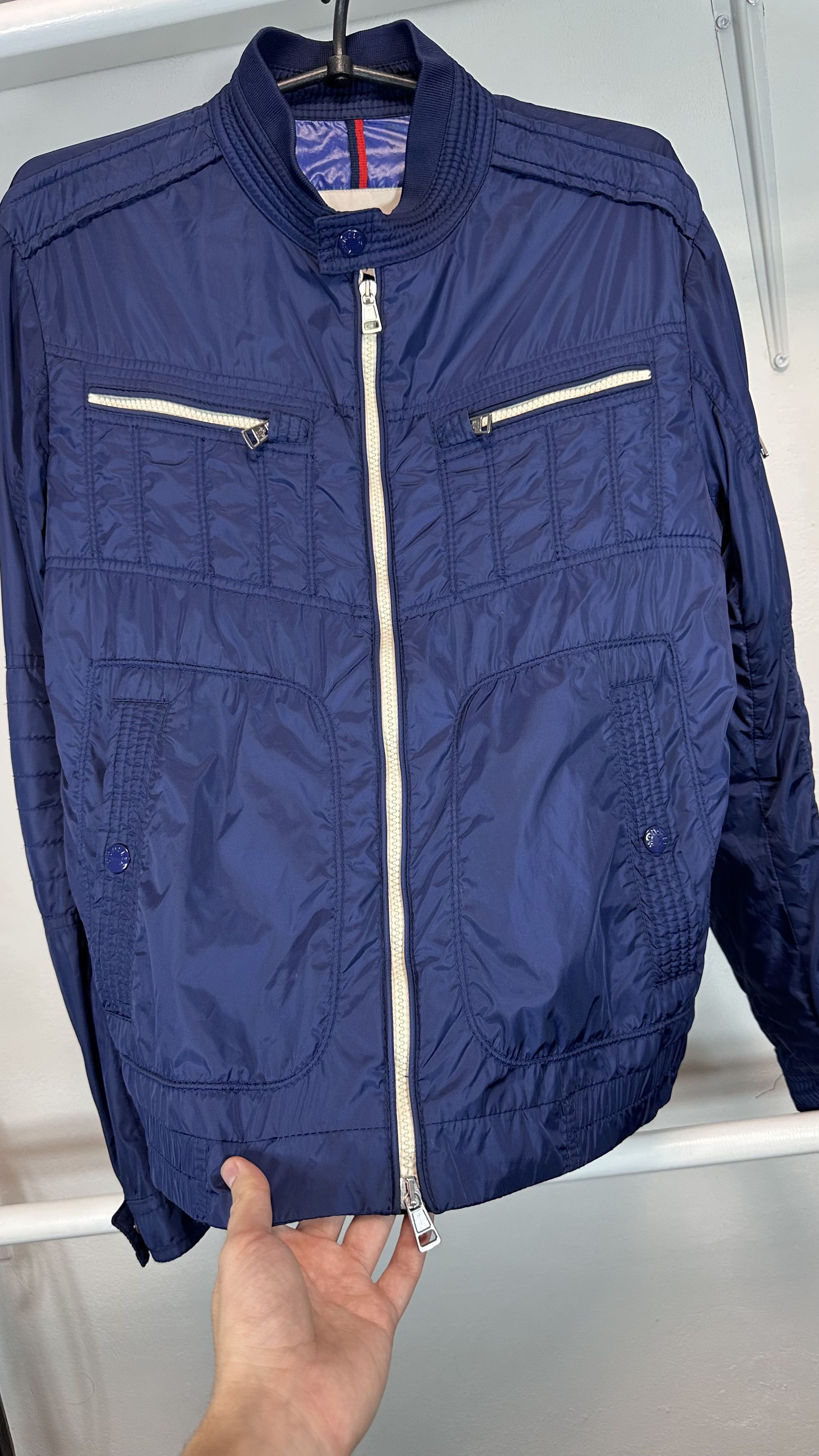 Moncler MONCLER THYM Blue Nylon Casual Windbreaker Bomber Jacket Size US L / EU 52-54 / 3 - 4 Thumbnail
