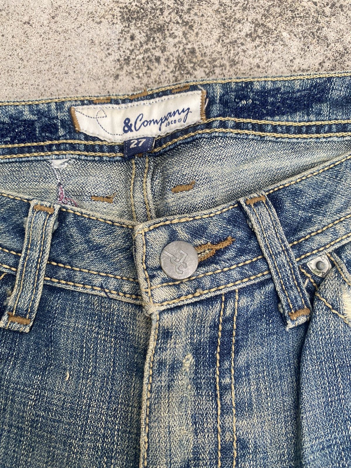 Japanese Brand Flare Jeans Jc Company Distressed Embroidered Skull Bootcut Size US 30 / EU 46 - 11 Thumbnail