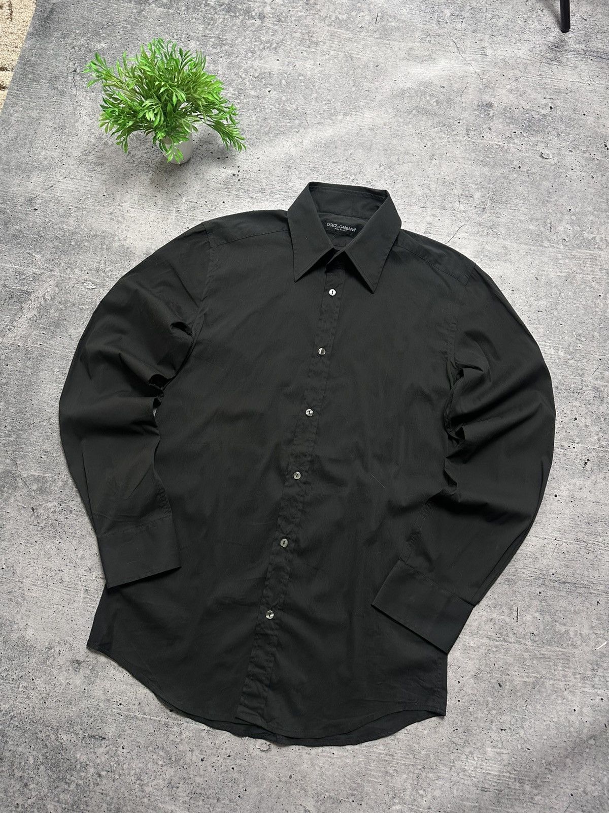 Vintage Dolce Gabbana Button Ups Lux Classic Shirt in Black, Men's (Size M) — image 3 of 6