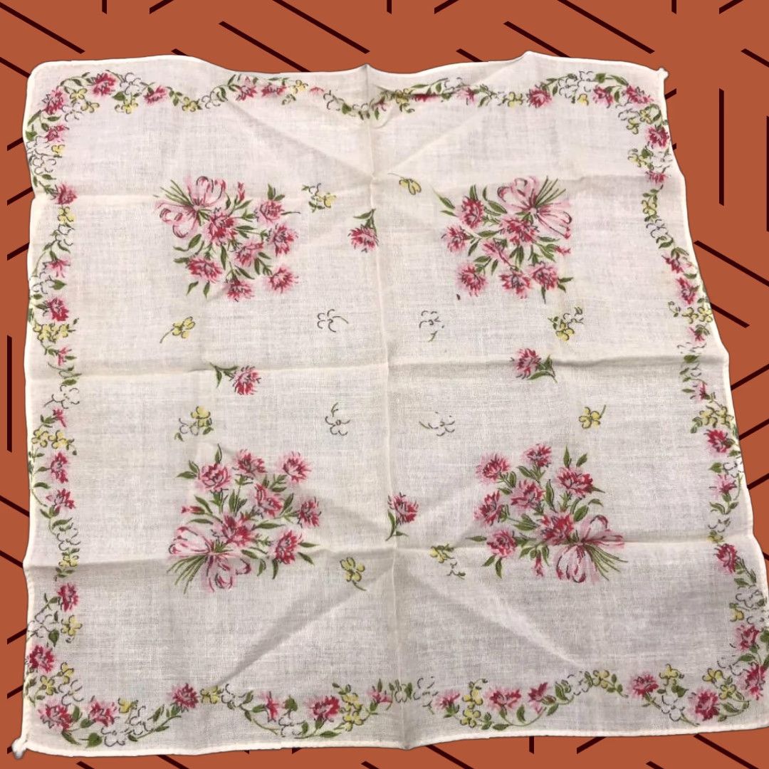 Vintage VINTAGE Womens Handkerchief Floral Design Size ONE SIZE - 1 Preview