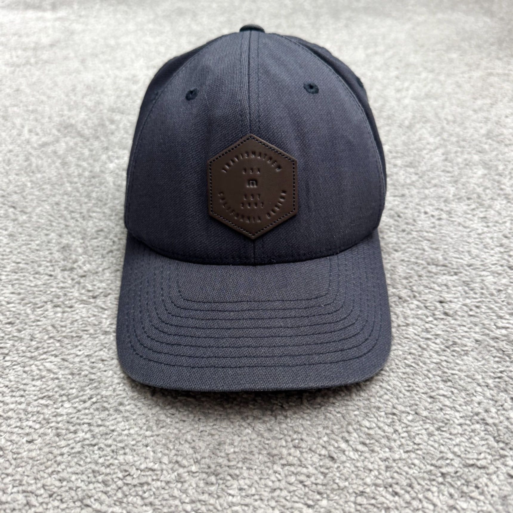 TravisMathew Travis Mathew Golf Hat Cap Mens L-XL Navy Blue Embroidered MVCG Yupoong Flexfit Casual Outdoor Preppy Logo Size ONE SIZE - 2 Thumbnail